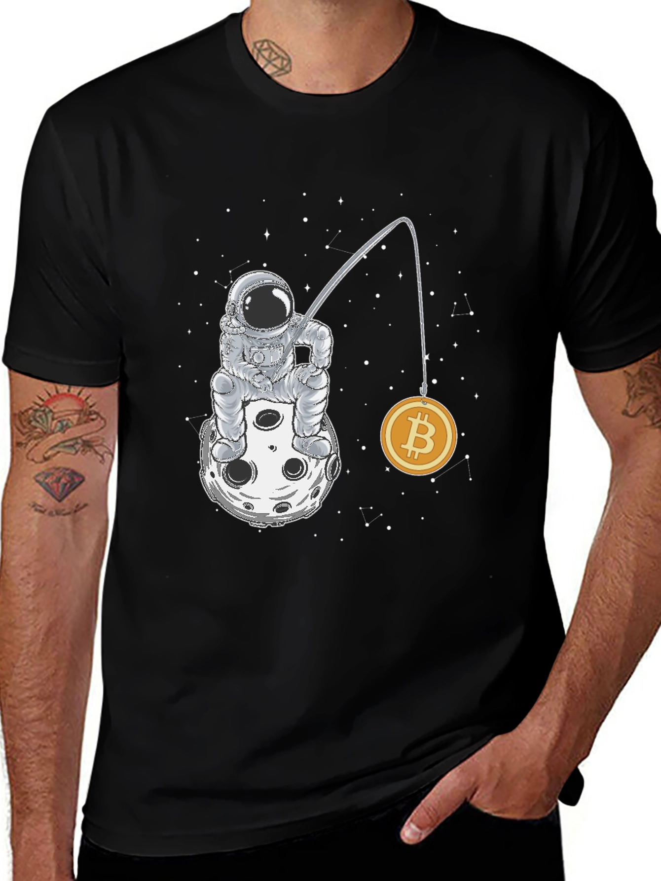 Variant 29 of Astronaut Bitcoin Fishing T-Shirt