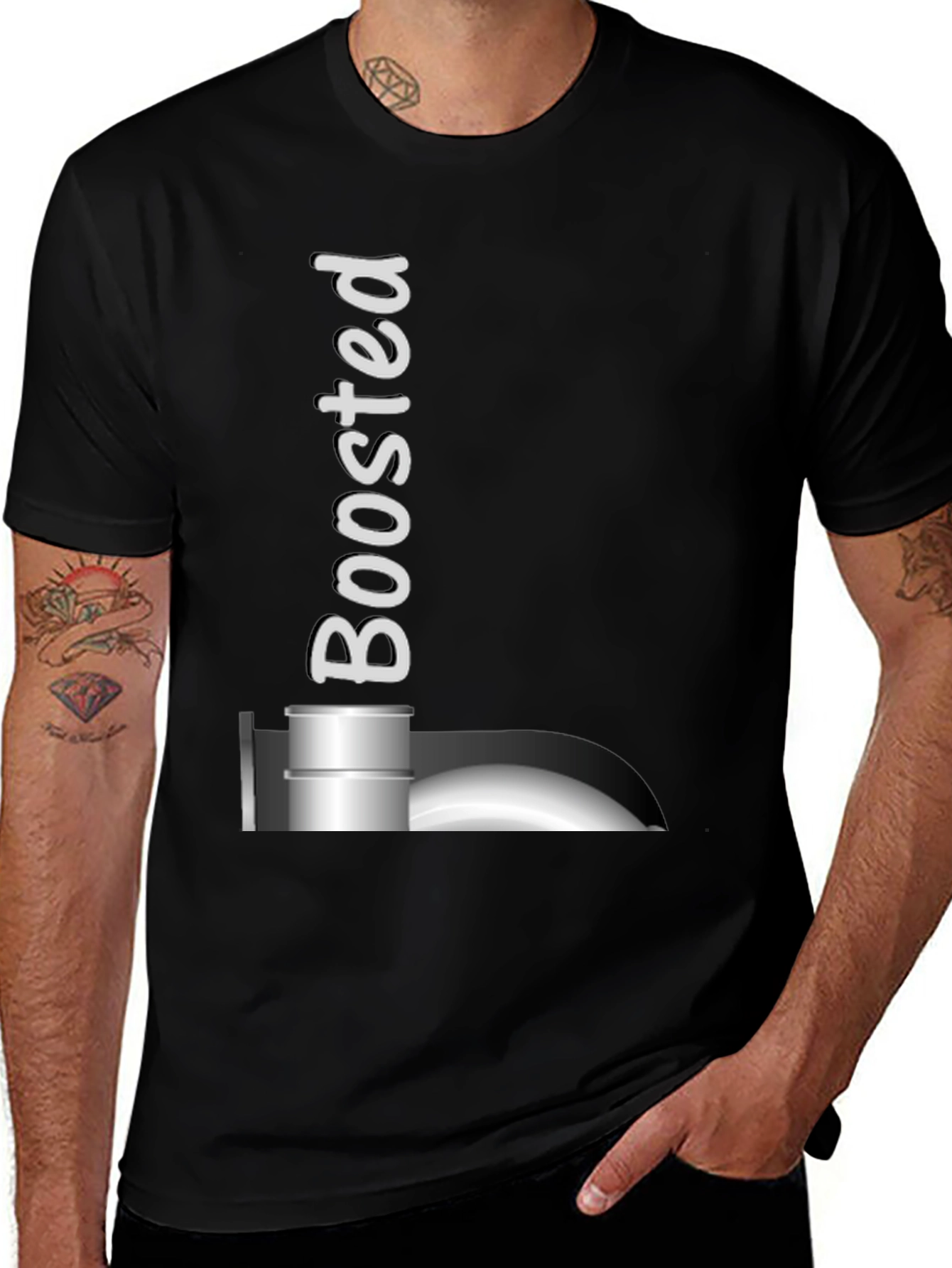 Variant 7 of Boosted Black T-Shirt: Turbocharged Style!