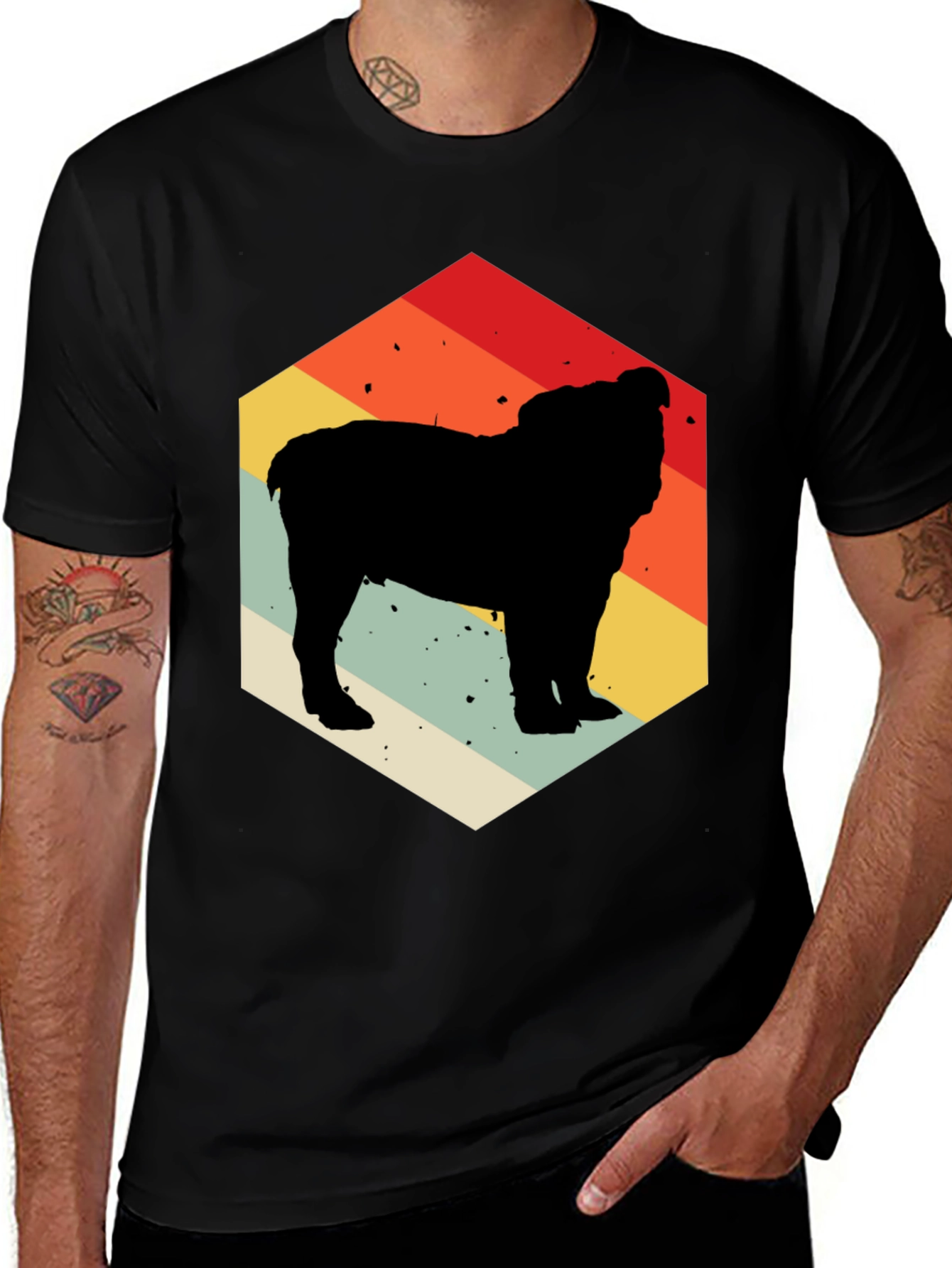 Variant 2 of Retro Bulldog Silhouette Tee