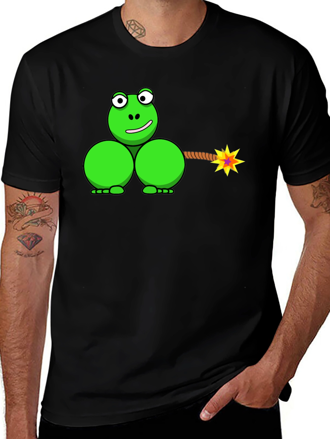 Variant 11 of Funny Frog Bomb T-Shirt - Explosive Humor!