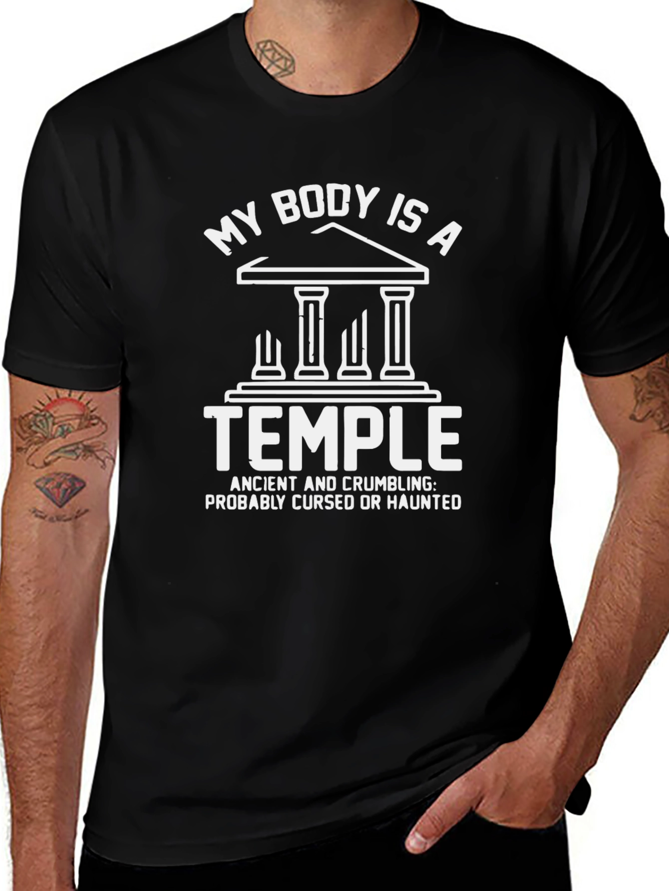 Funny My Body Is A Temple Graphic Tee