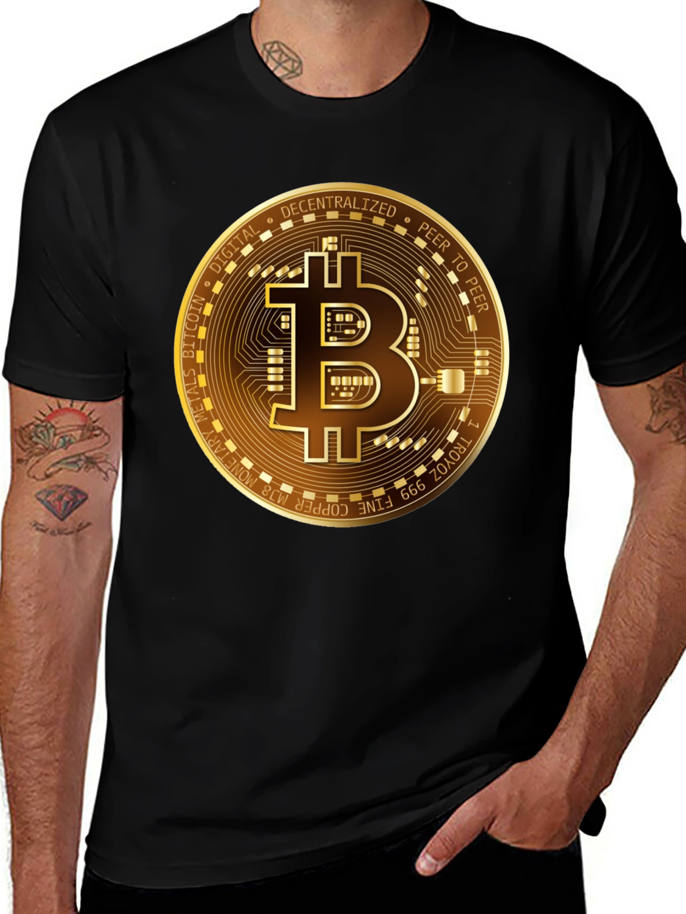 Bitcoin Cryptocurrency Graphic Tee - Black