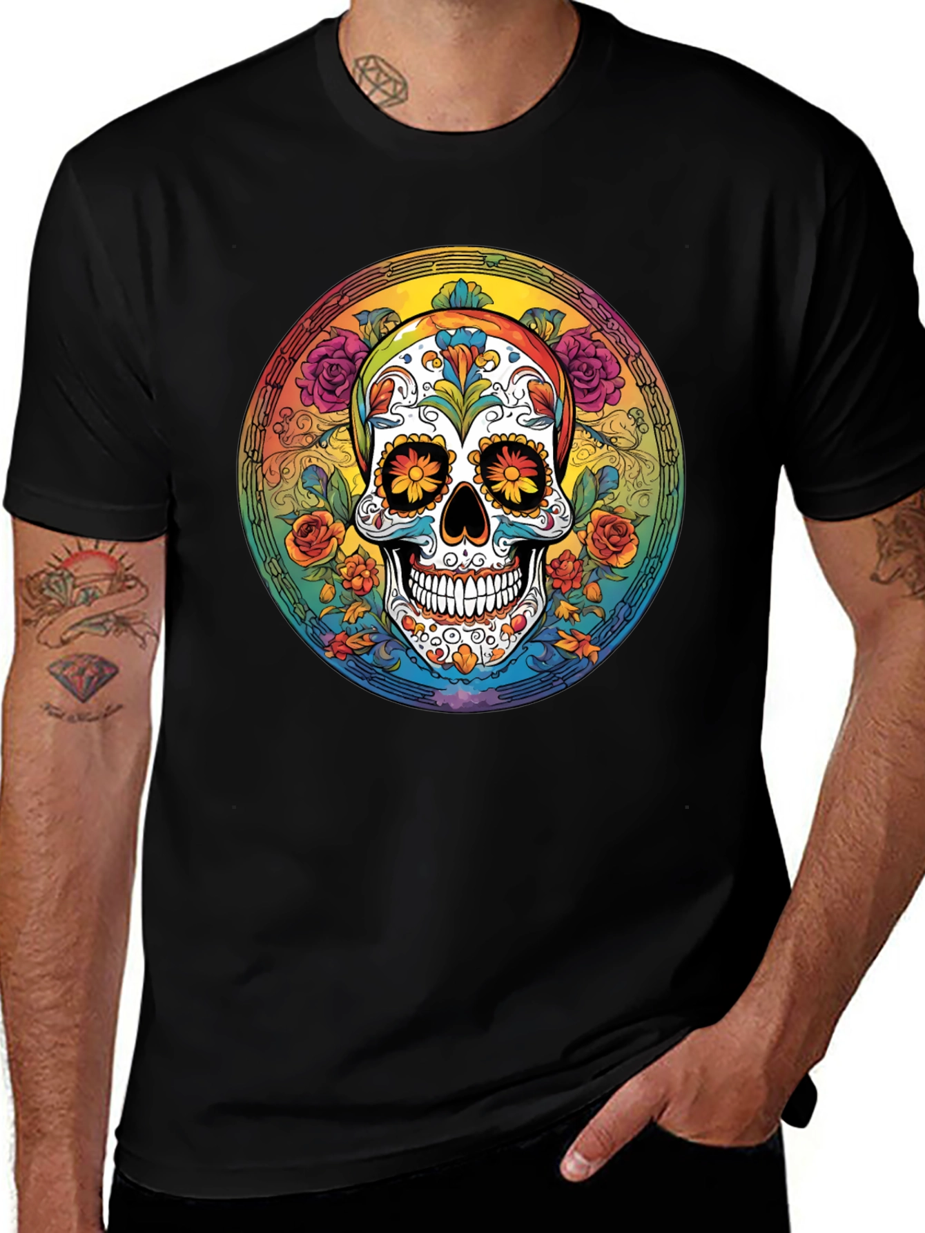 Day of the Dead Skull Graphic Tee