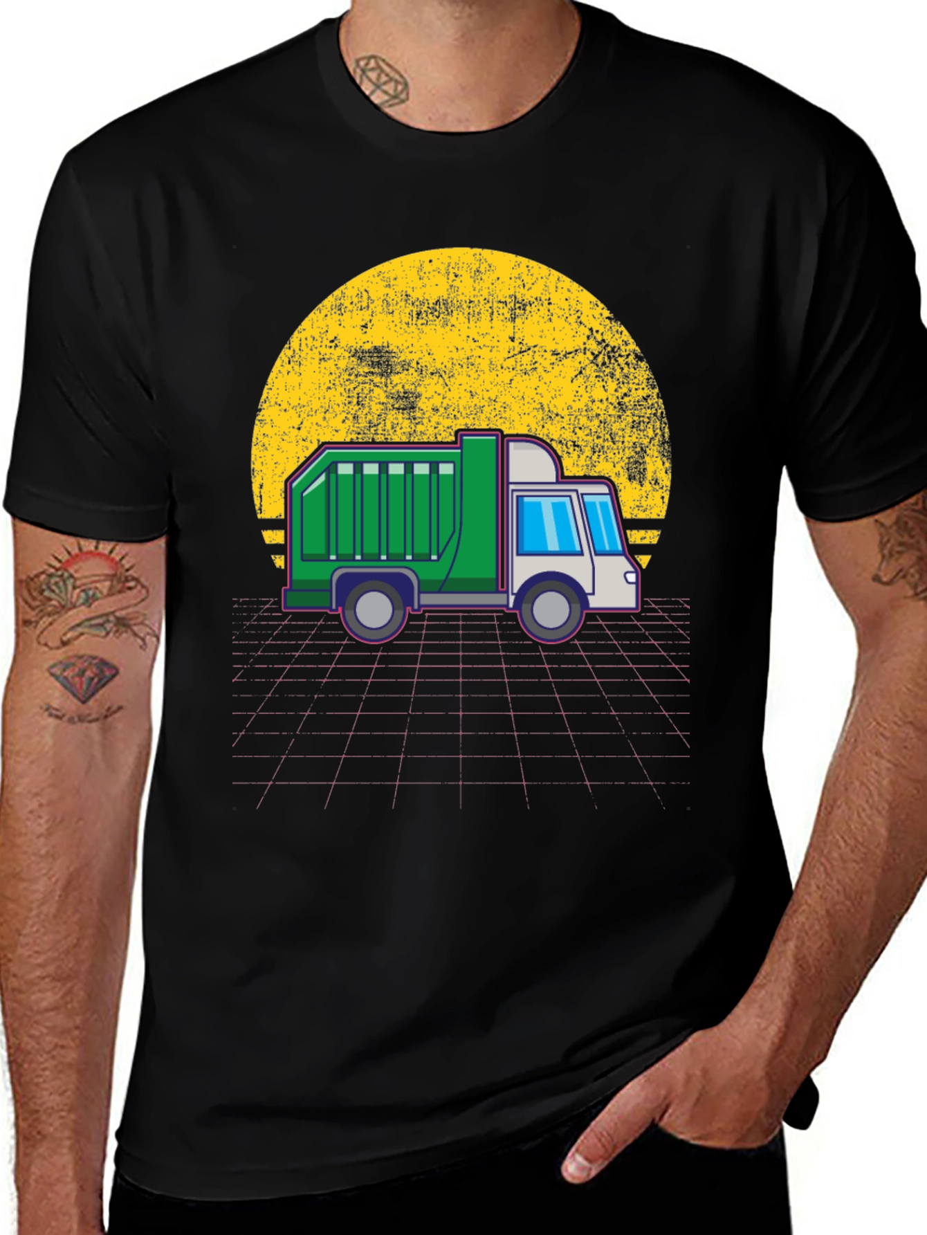 Variant 3 of Retro Garbage Truck Graphic T-Shirt