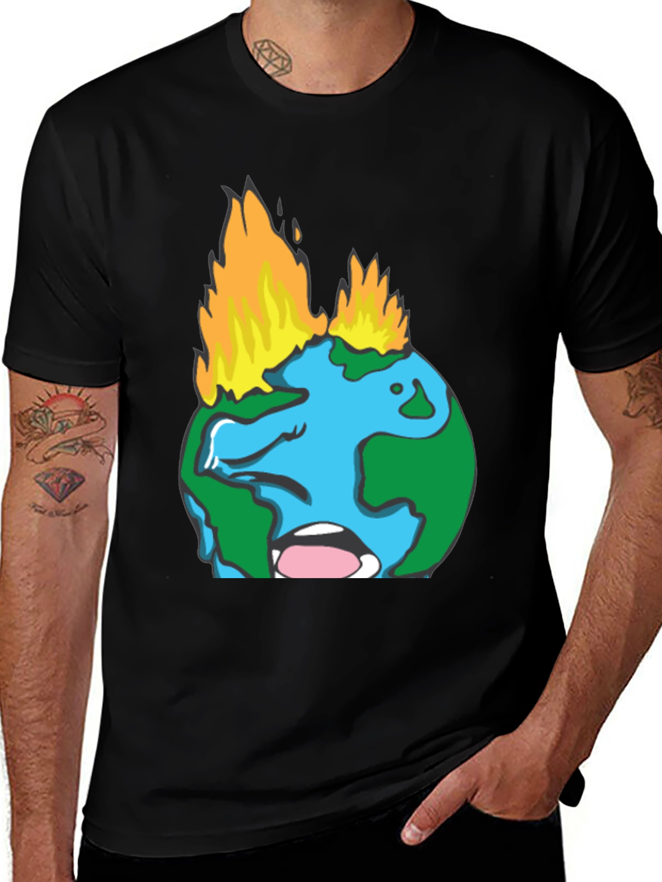 Variant 11 of Burning Earth Graphic Tee - Climate Awareness