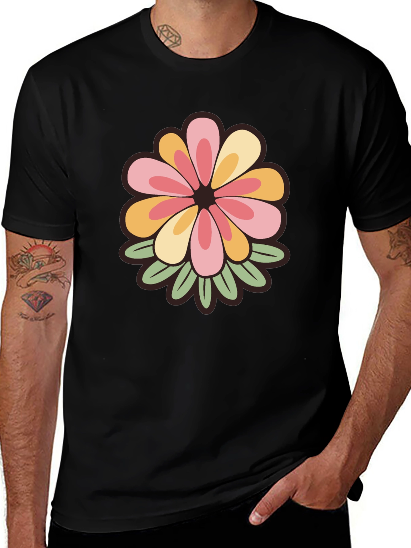 Variant 20 of Retro Floral Tee - Stylish Comfort