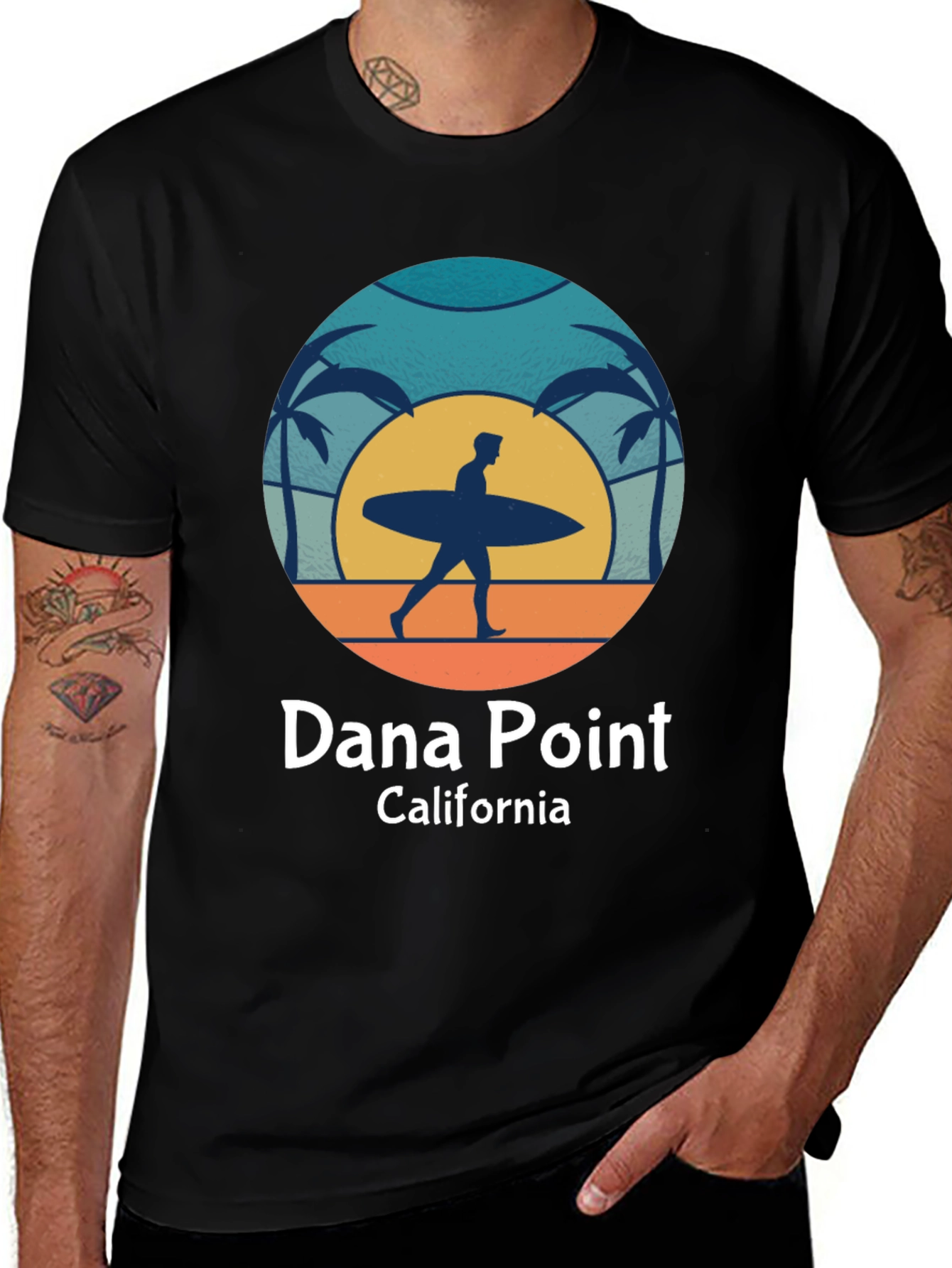 Variant 30 of Dana Point California T-Shirt - Surfer Beach Design