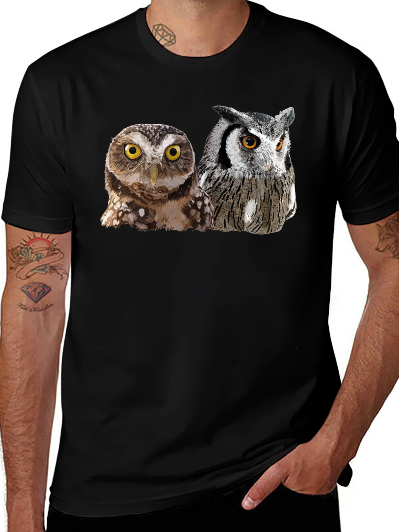 Variant 19 of Owl Graphic Print T-Shirt - Nature Lover Tee