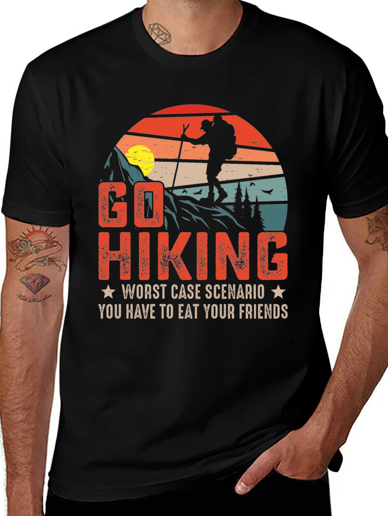 Variant 22 of Go Hiking Funny Graphic T-Shirt