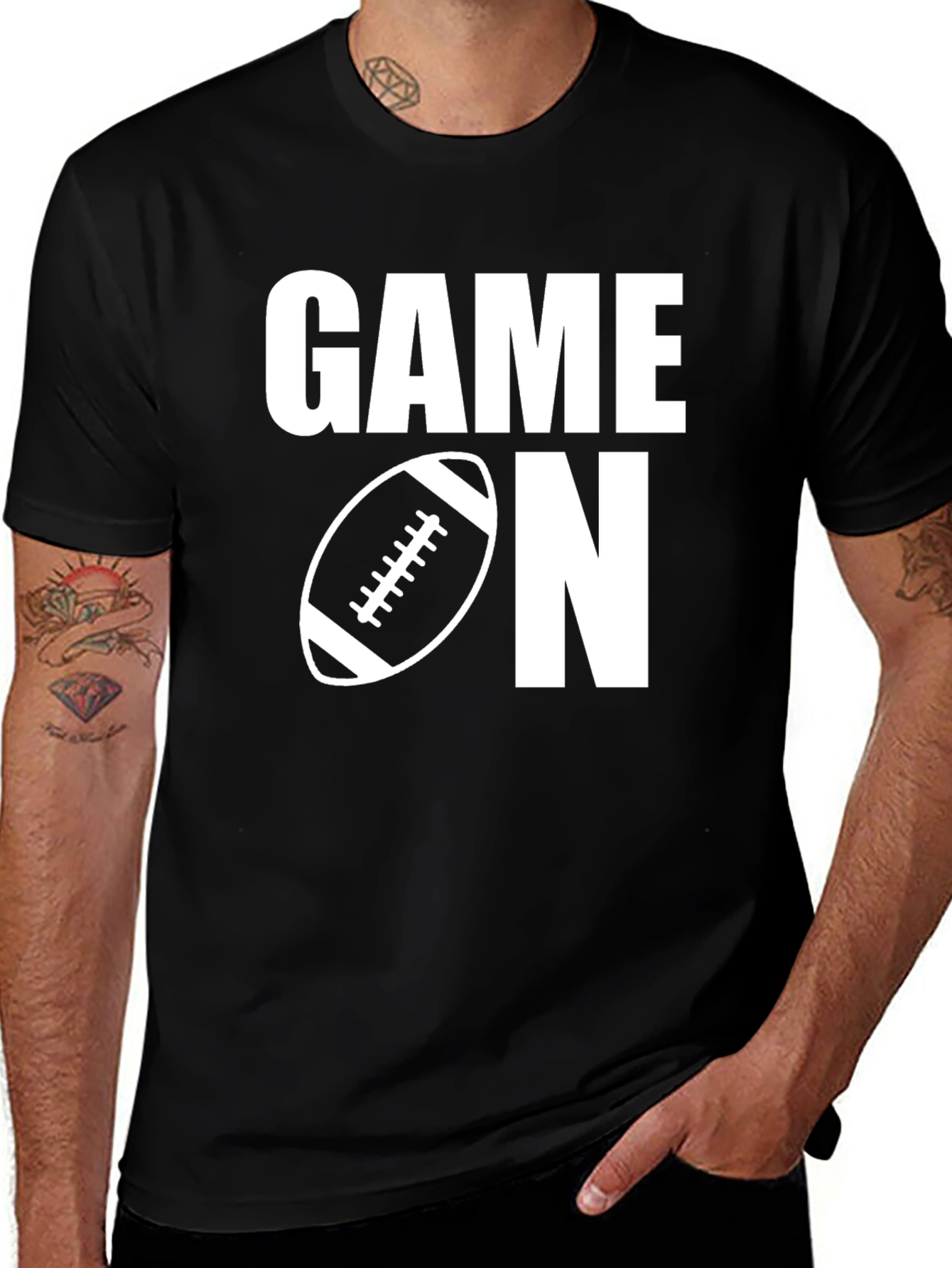 Variant 28 of Game On Football Graphic Tee - Black