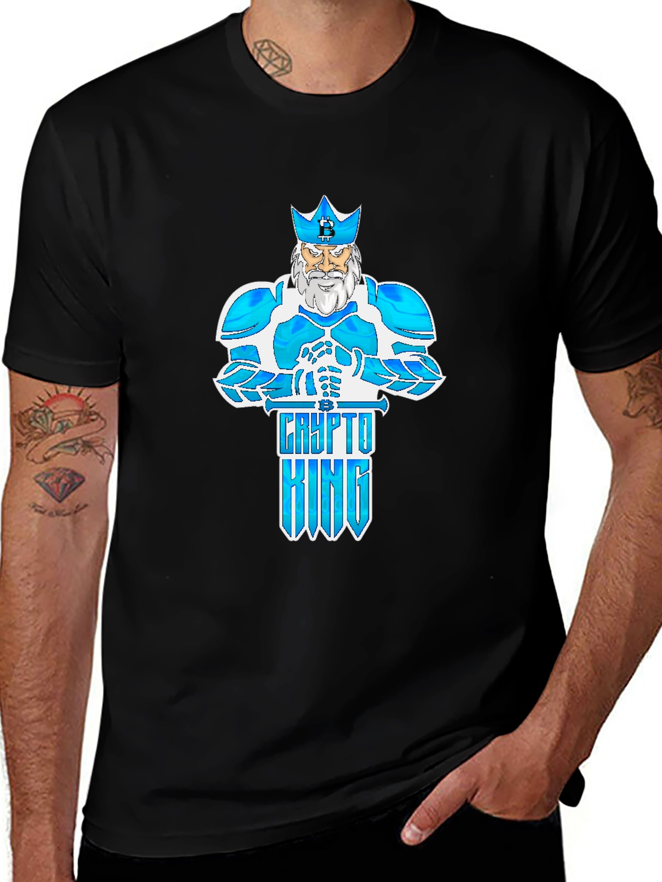 Variant 17 of Crypto King Graphic T-Shirt - Black