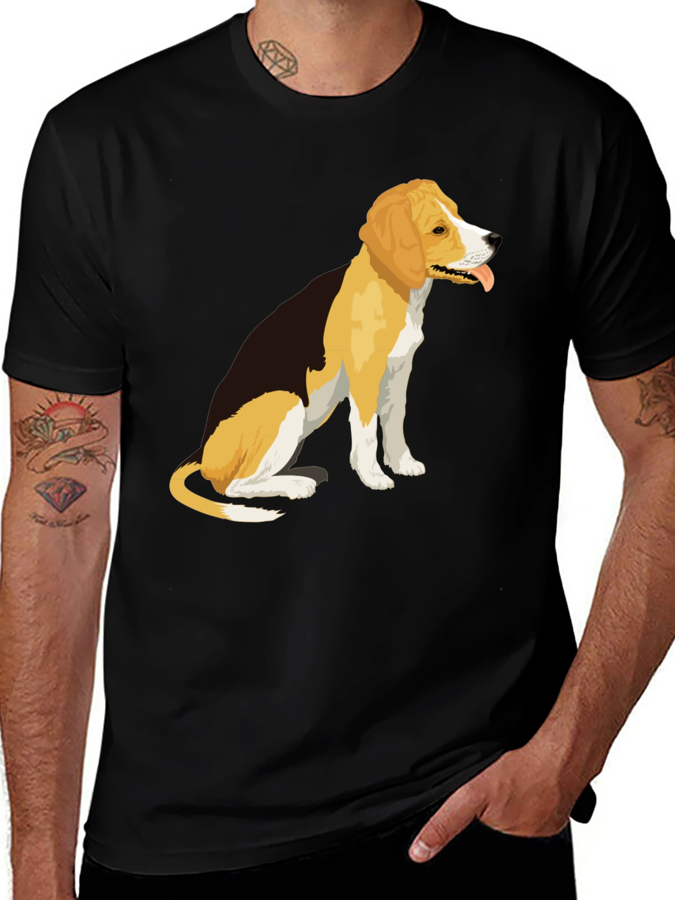 Variant 3 of Beagle Dog Graphic Tee - Classic Crew Neck
