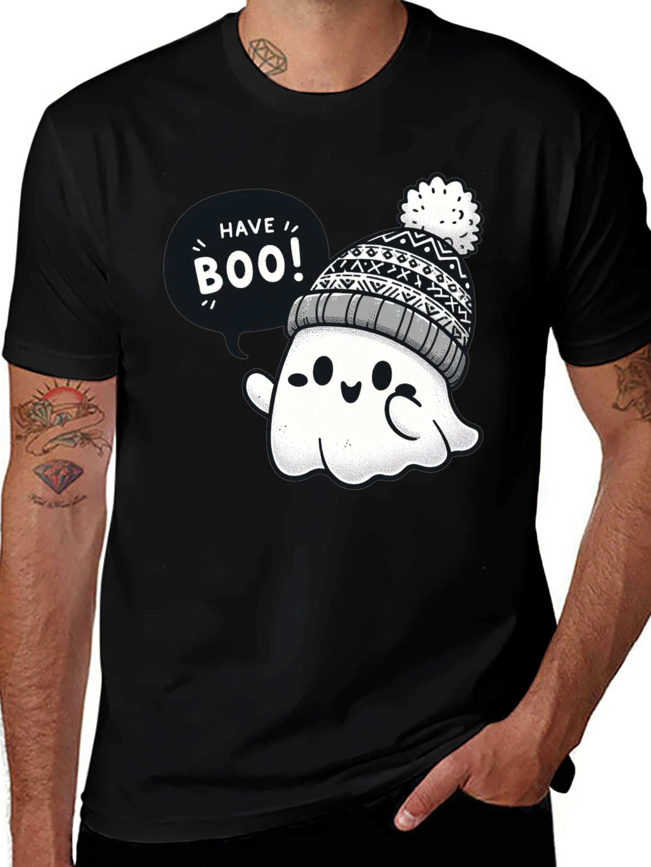 Variant 23 of Cute Halloween Ghost T-Shirt - Have Boo!
