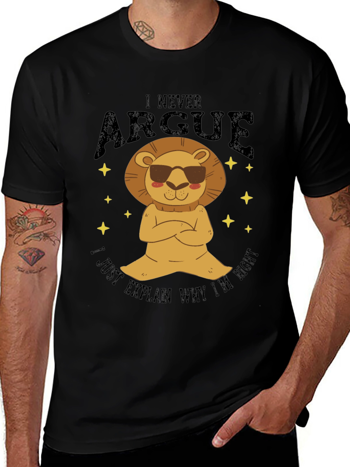 Variant 6 of I Never Argue Lion Graphic T-Shirt - Funny Men's Tee