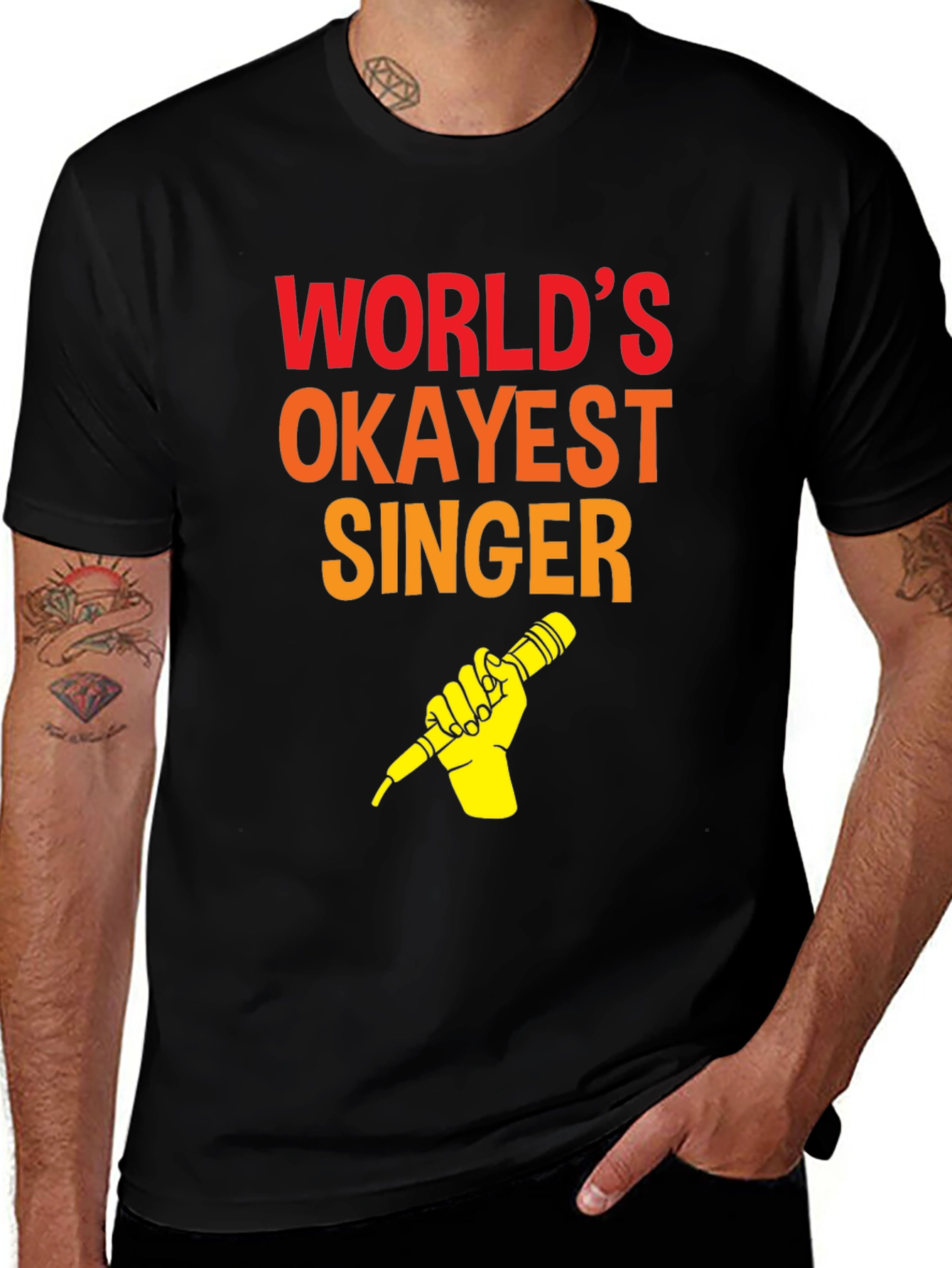 Variant 29 of World's Okayest Singer T-Shirt - Funny Music Tee