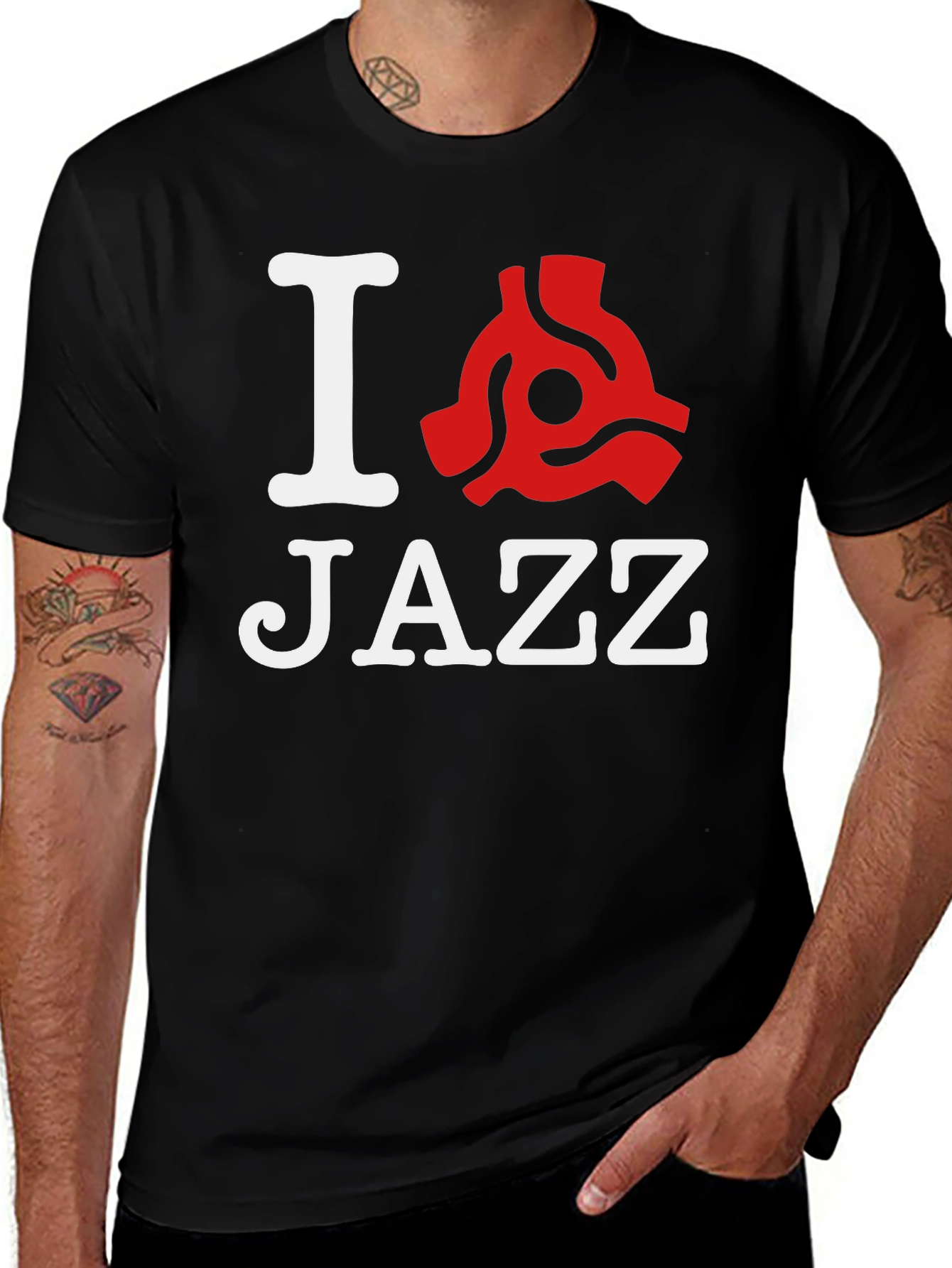 Variant 21 of I Love Jazz T-Shirt - Black Graphic Tee