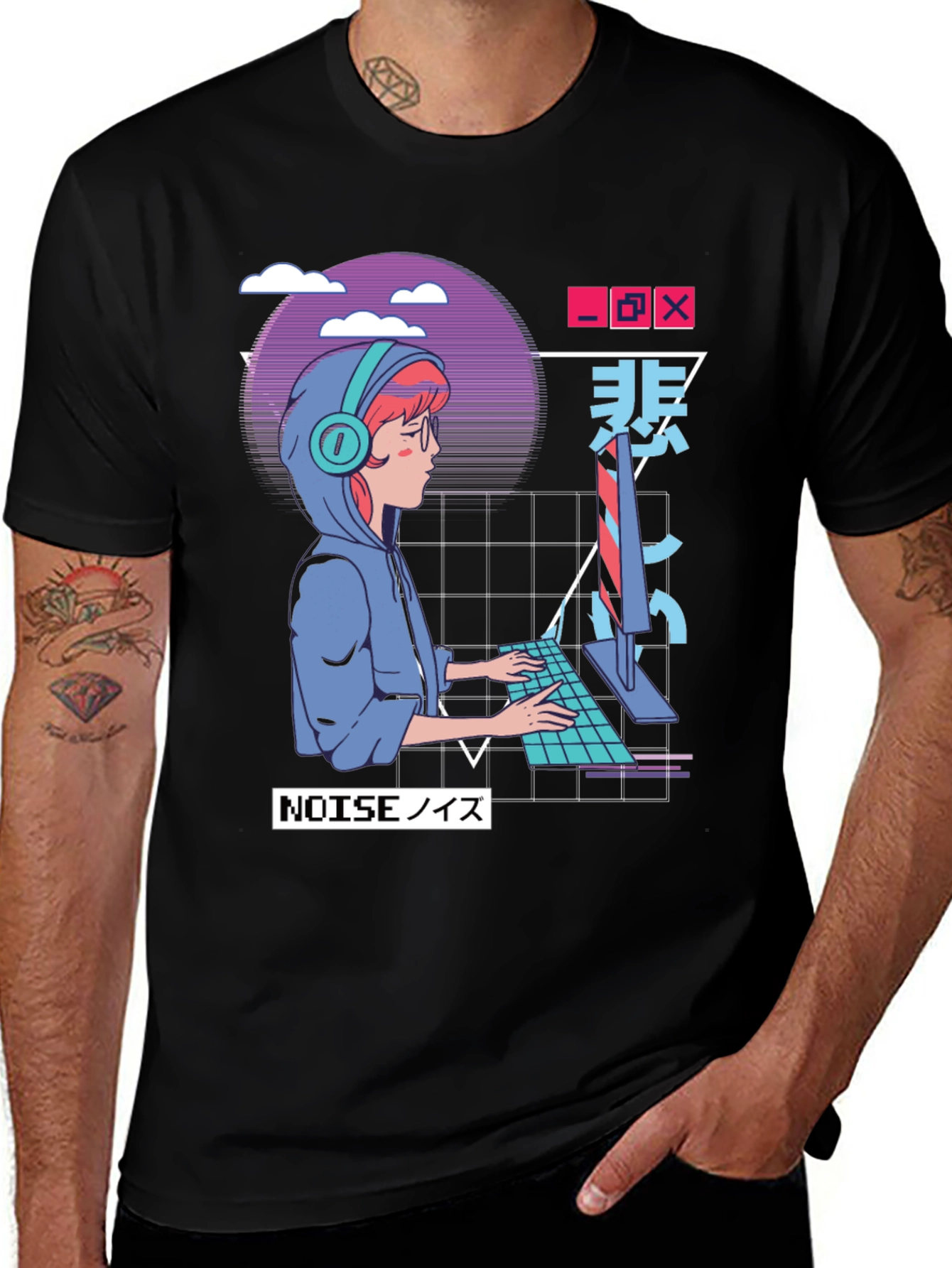 Variant 11 of Gamer Girl Aesthetic Black T-Shirt
