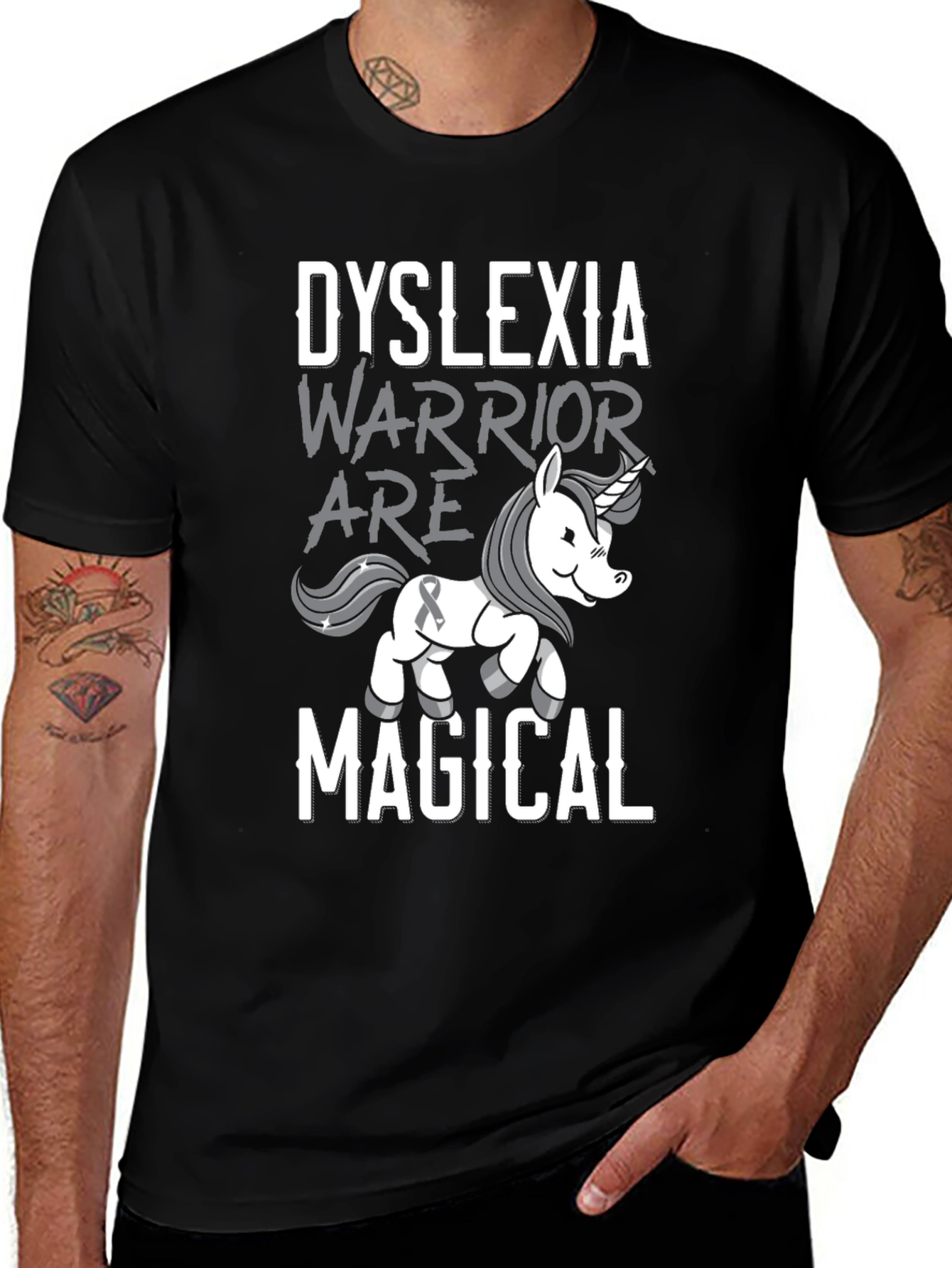 Variant 5 of Dyslexia Warrior Unicorn T-Shirt
