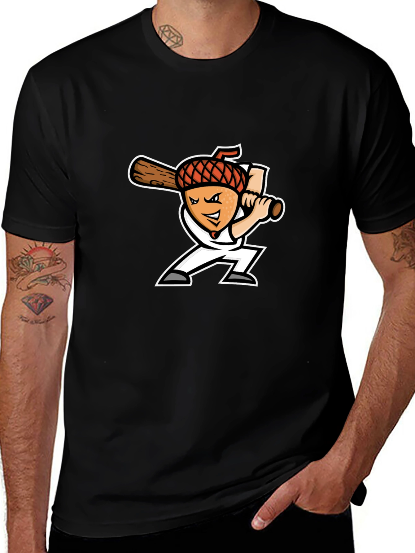 Variant 17 of Acorn Baseball T-Shirt - Funny Cartoon Graphic