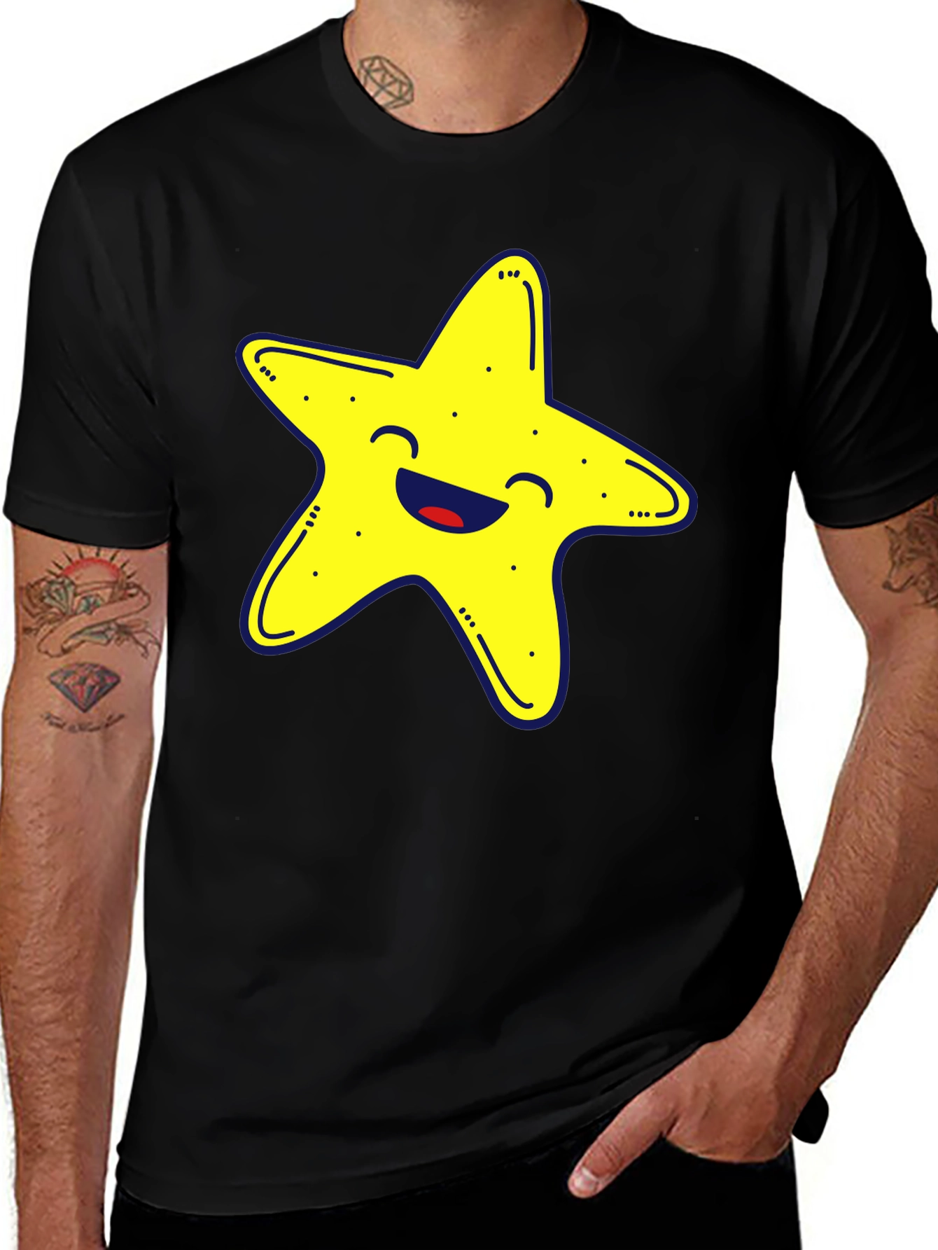 Variant 19 of Starfish Graphic Tee - Fun & Casual Black T-Shirt