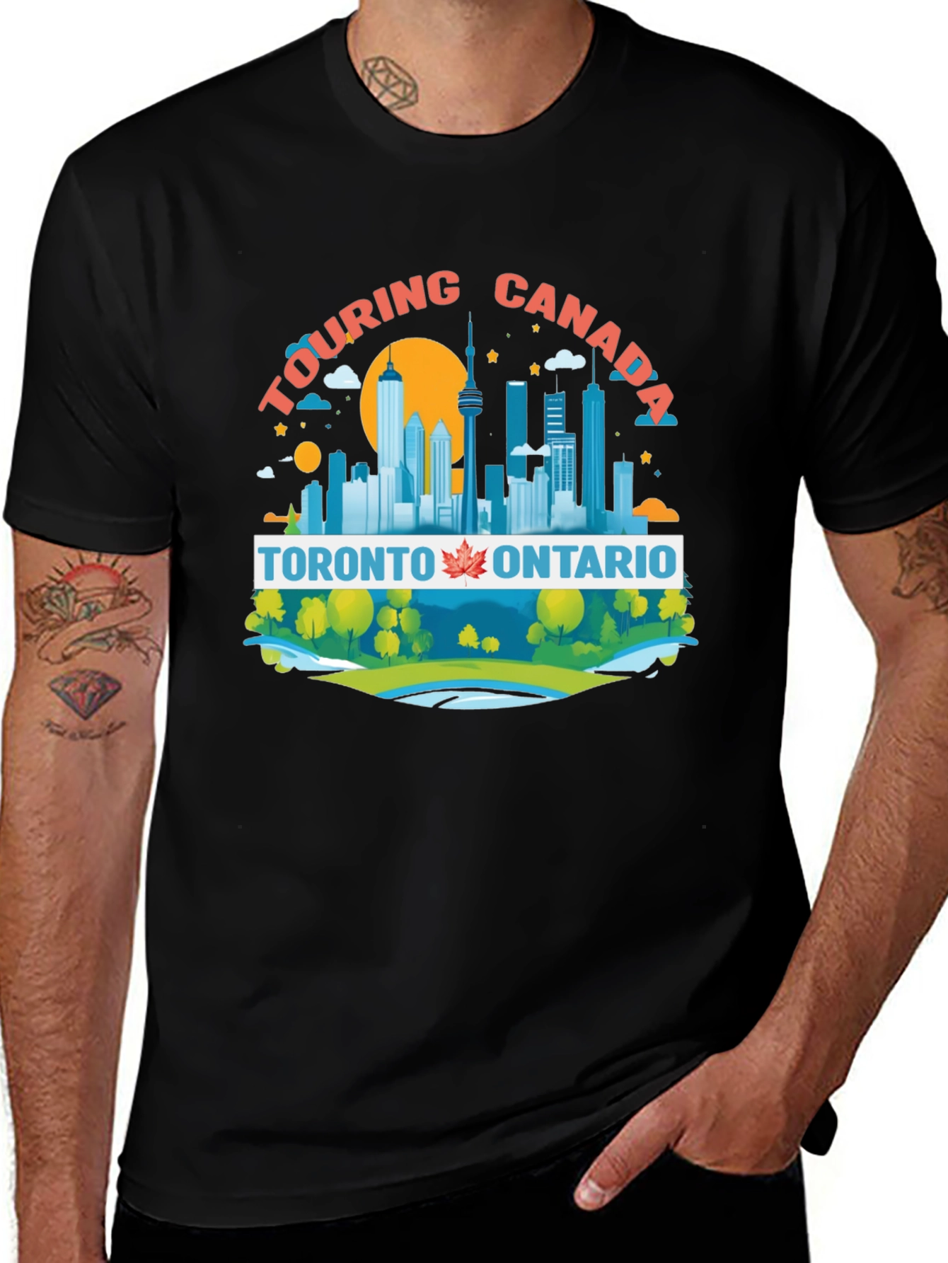 Touring Canada Toronto Ontario Black T-Shirt
