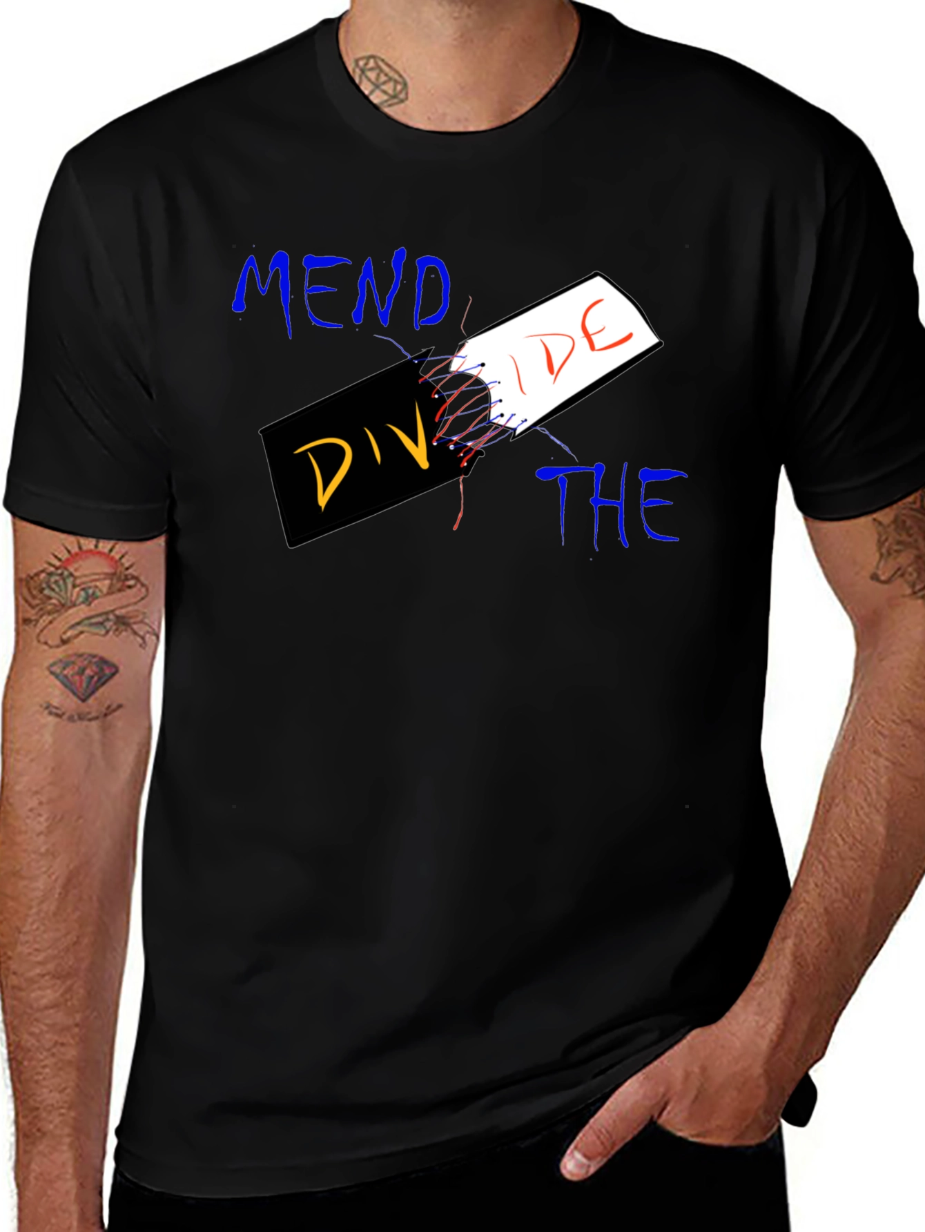 Variant 19 of Mend The Divide Graphic Tee - Black T-Shirt