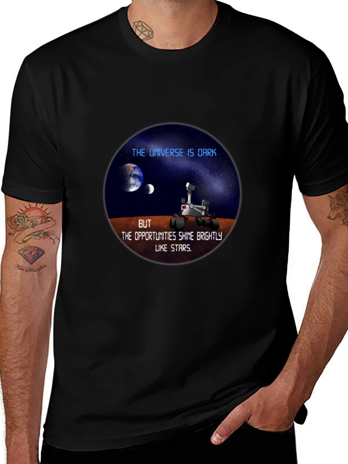 Universe Dark Mars Rover Graphic Tee