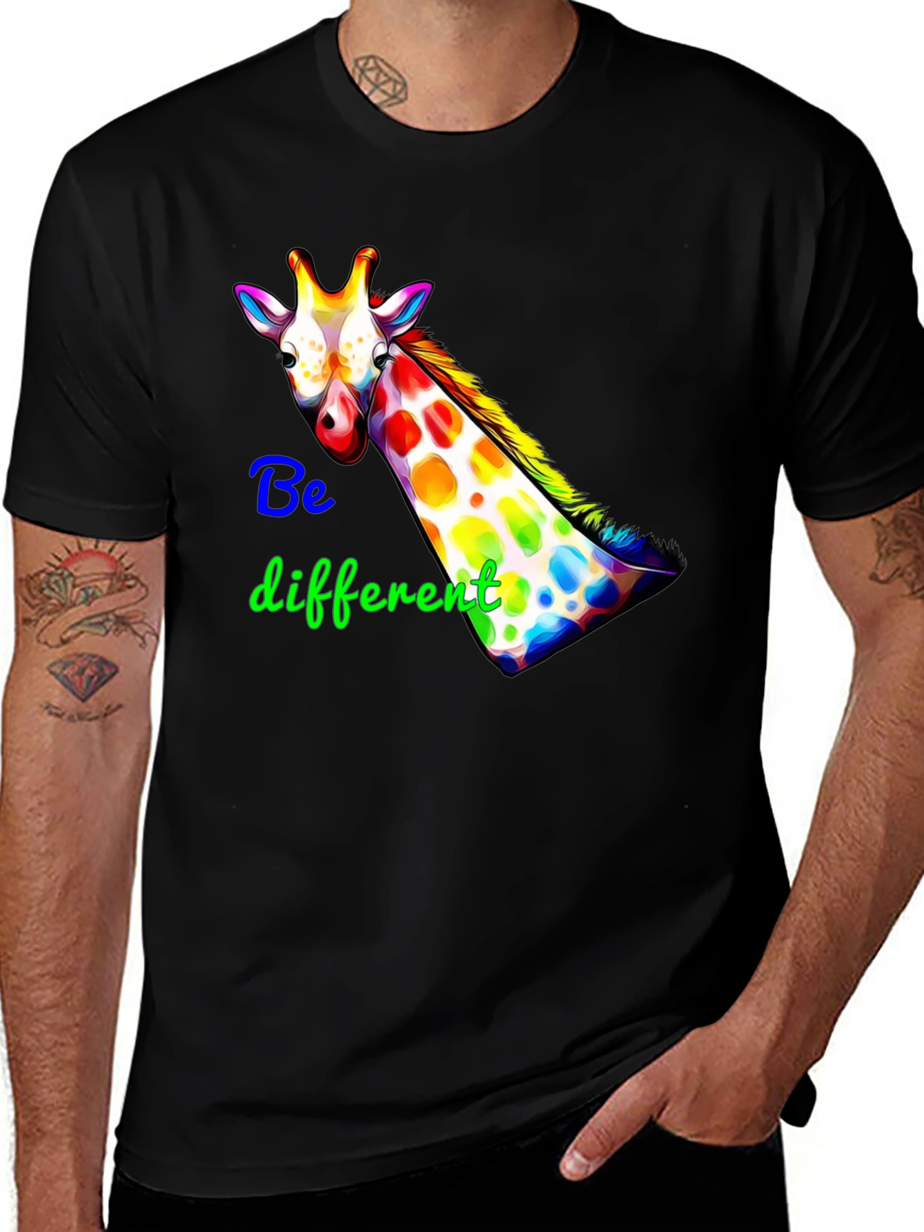 Variant 7 of Be Different Giraffe Graphic Tee
