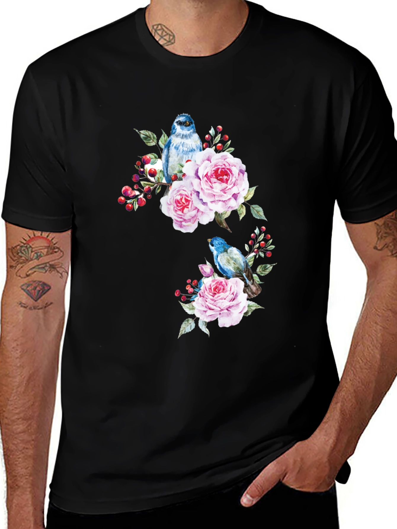 Variant 17 of Floral Bird Print Tee