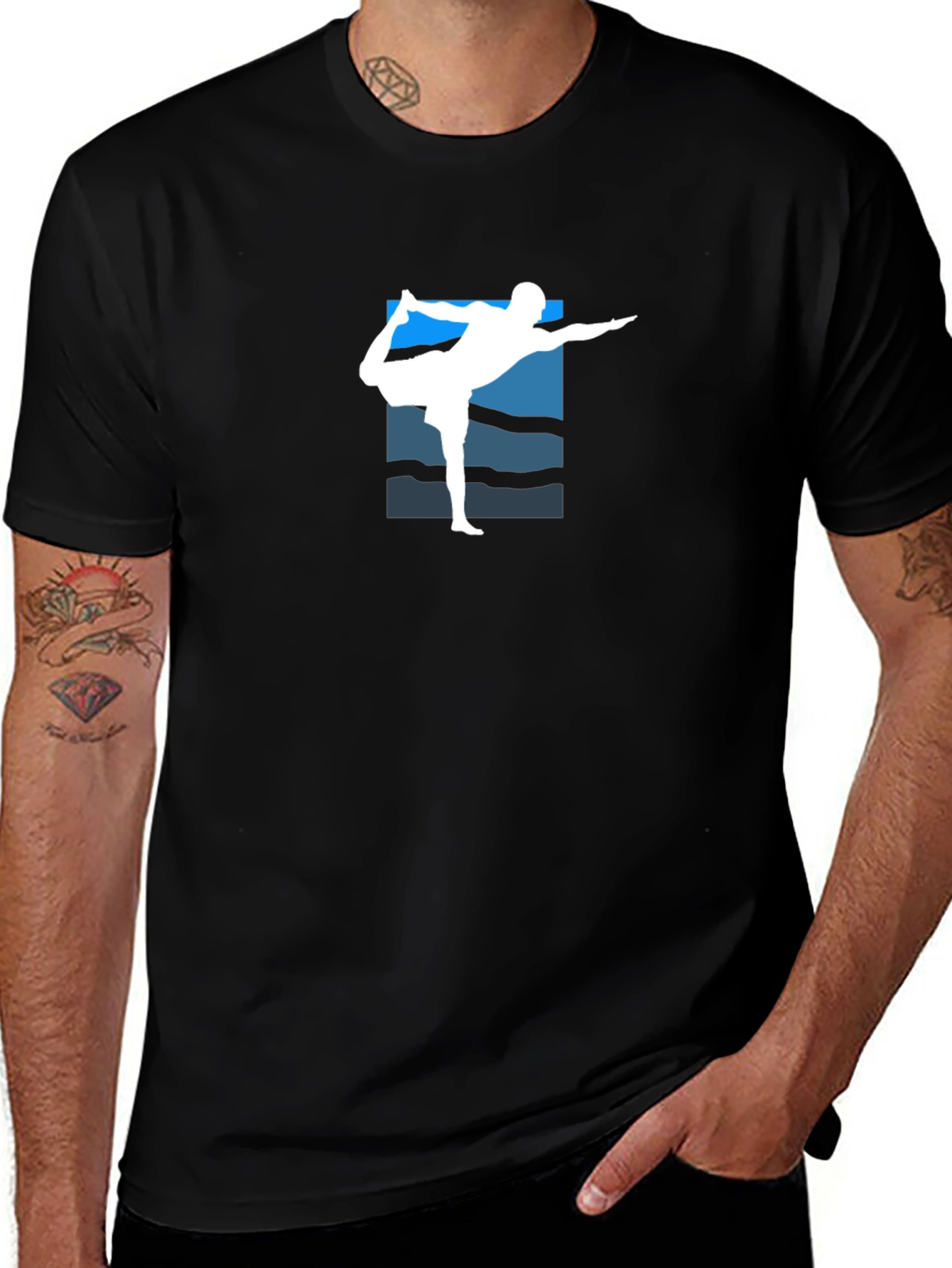 Variant 18 of Yoga Pose Graphic Black T-Shirt
