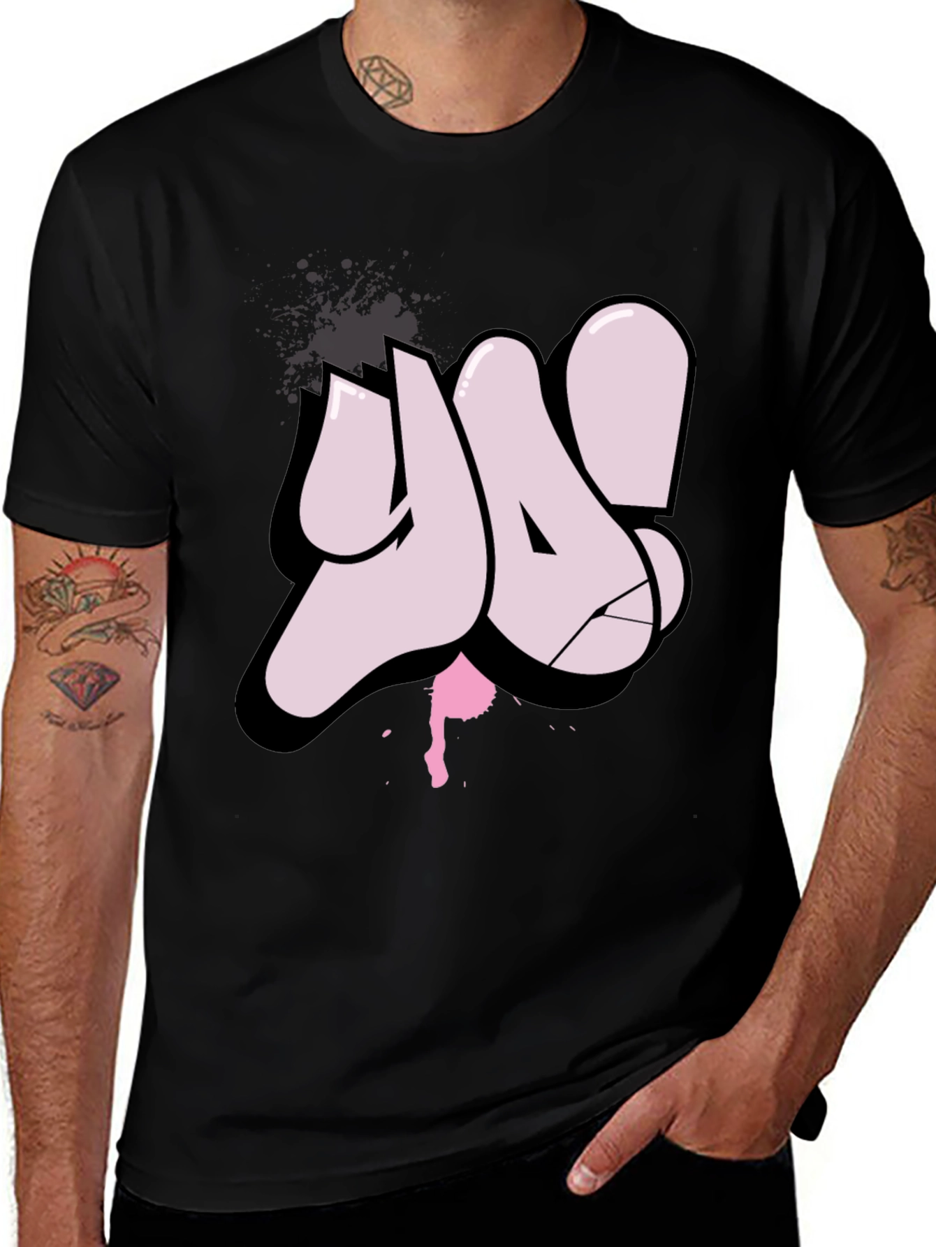 Variant 10 of Ya! Graffiti Style Black T-Shirt