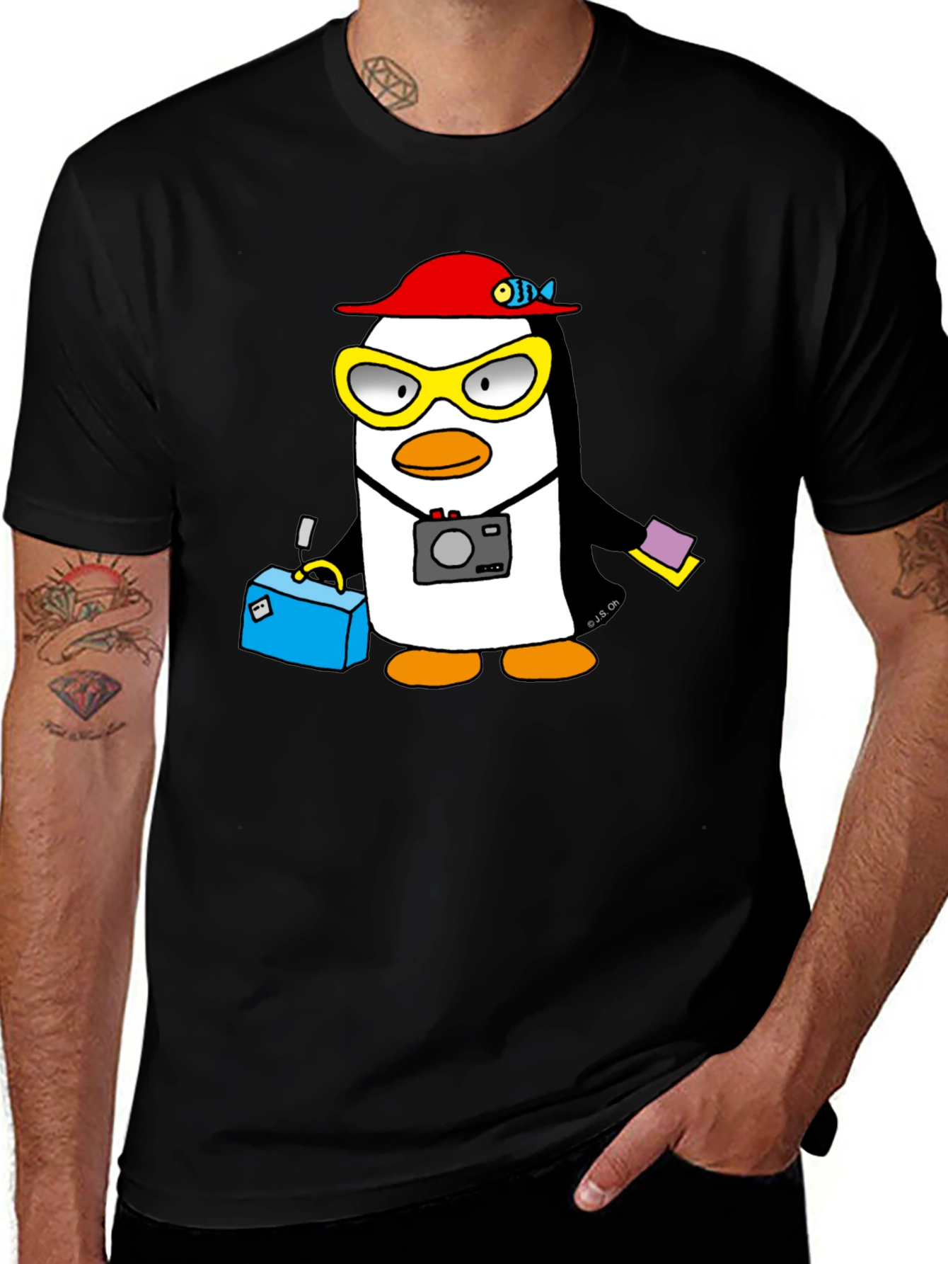 Variant 9 of Cool Penguin Tourist T-Shirt
