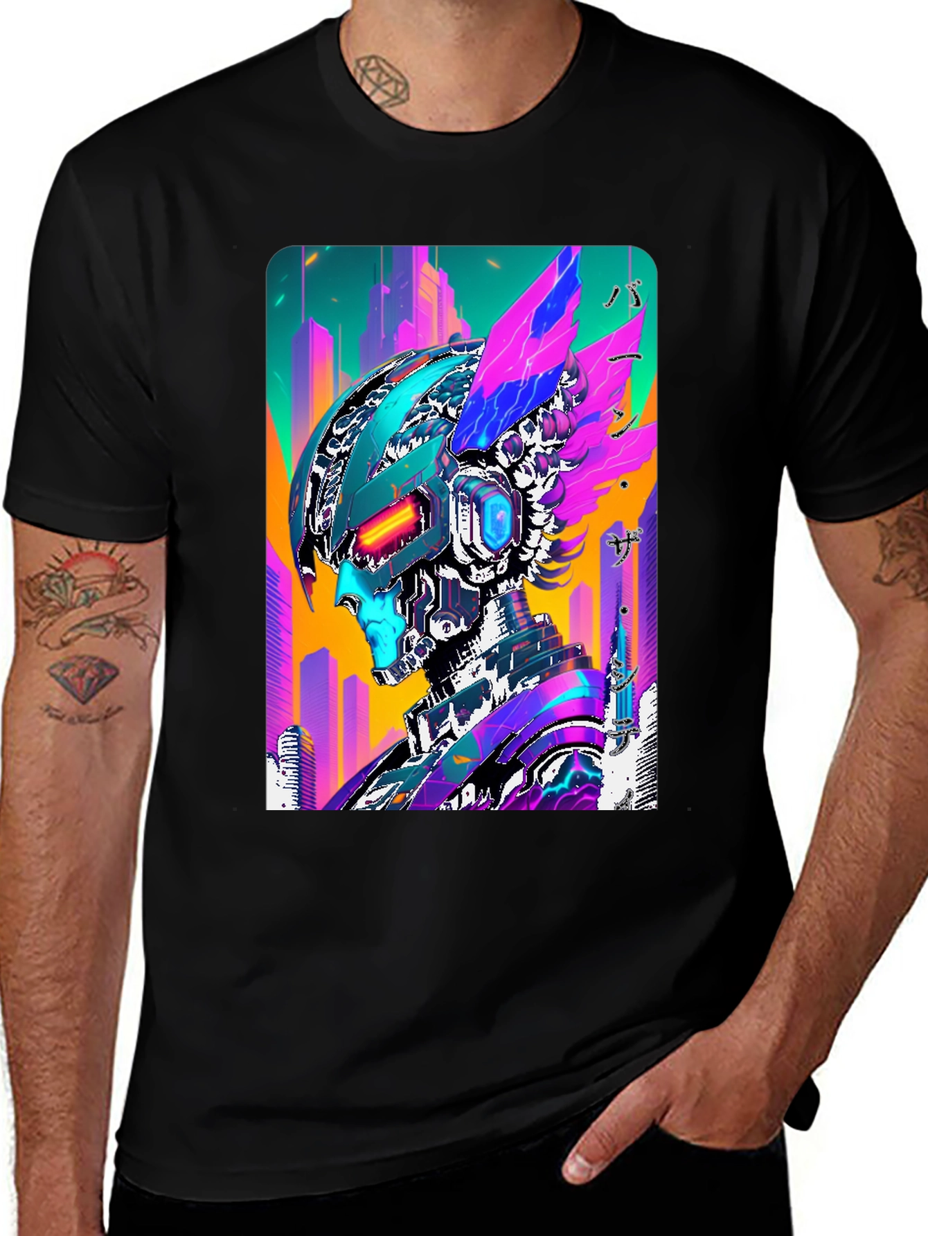 Variant 23 of Cyberpunk Robot Graphic Tee - Futuristic Streetwear
