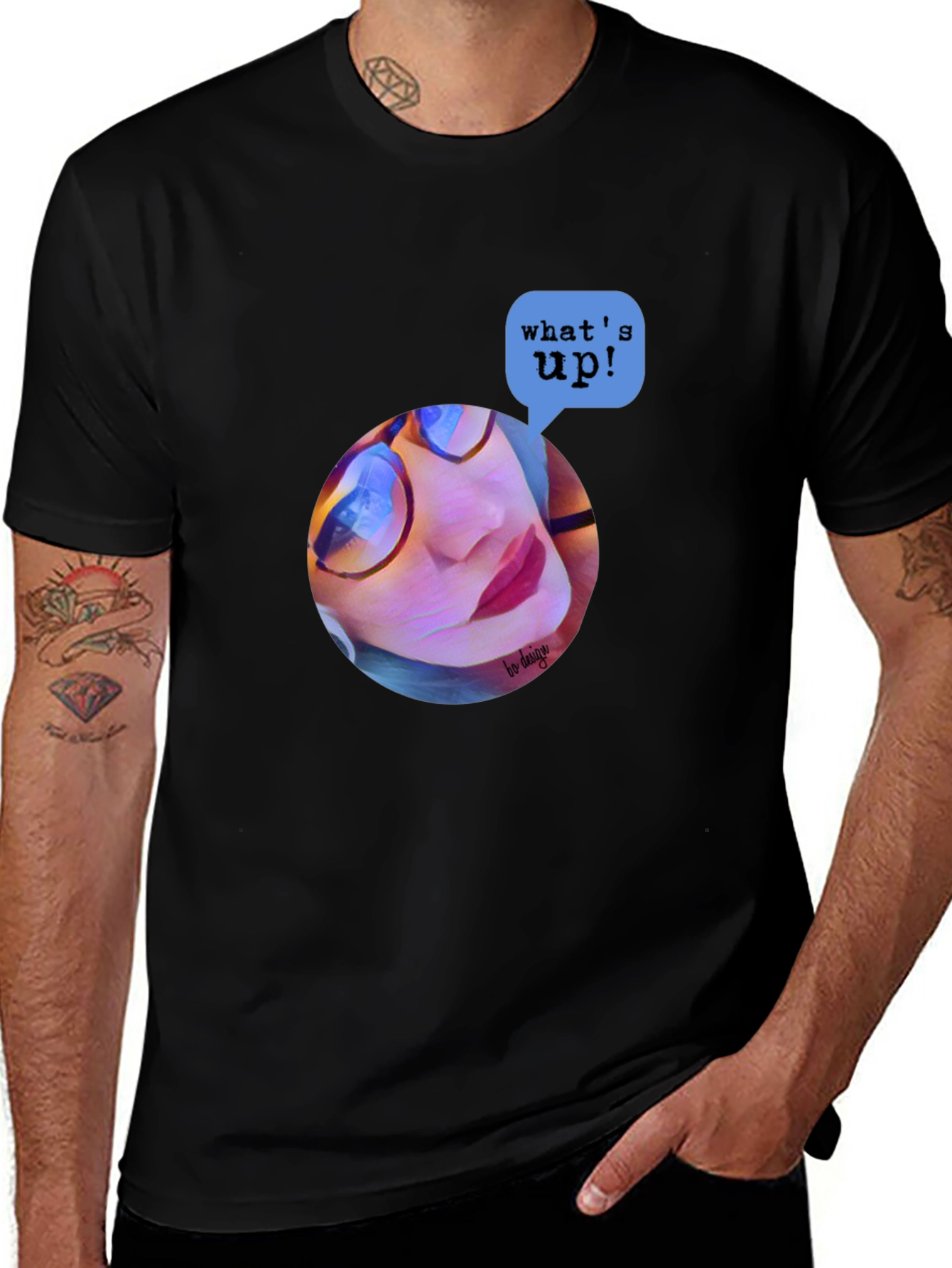 Variant 13 of Trendy Graphic Print T-Shirt - 'What's Up?' Design