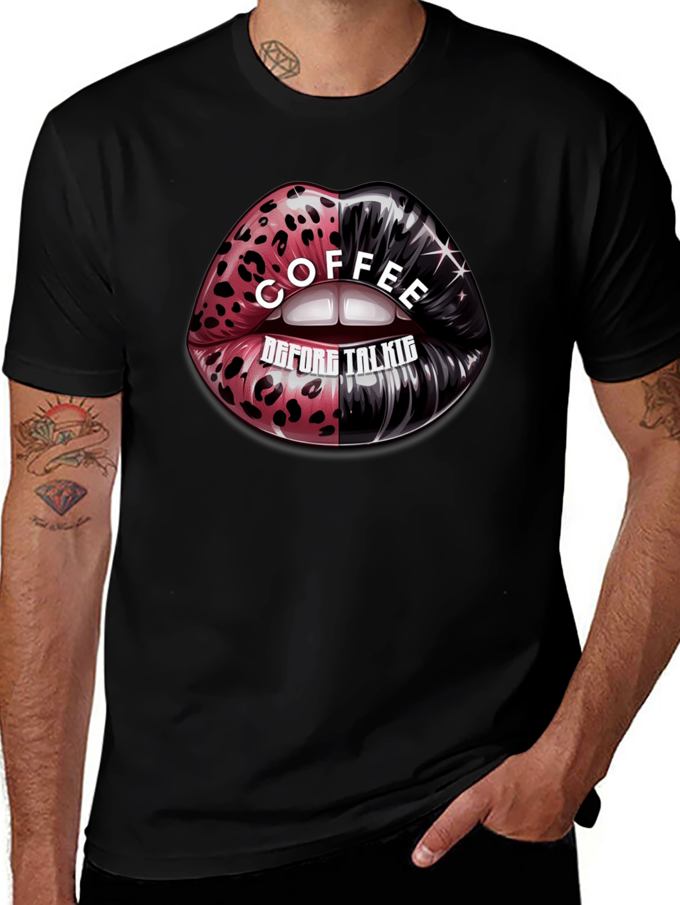 Variant 22 of Coffee Before Talk Lips Graphic Tee
