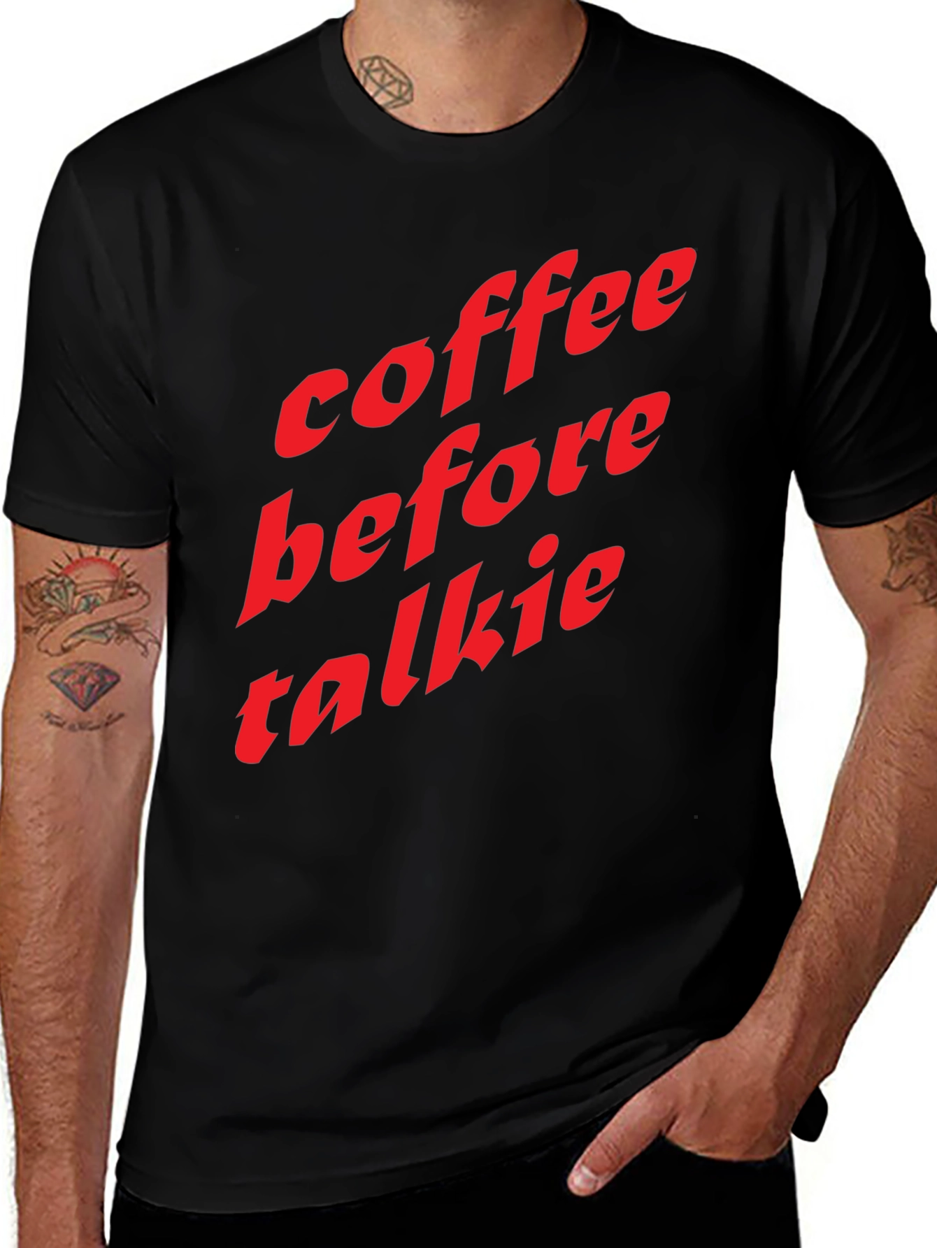Variant 6 of Coffee Before Talkie Black T-Shirt - Stylish Graphic Tee