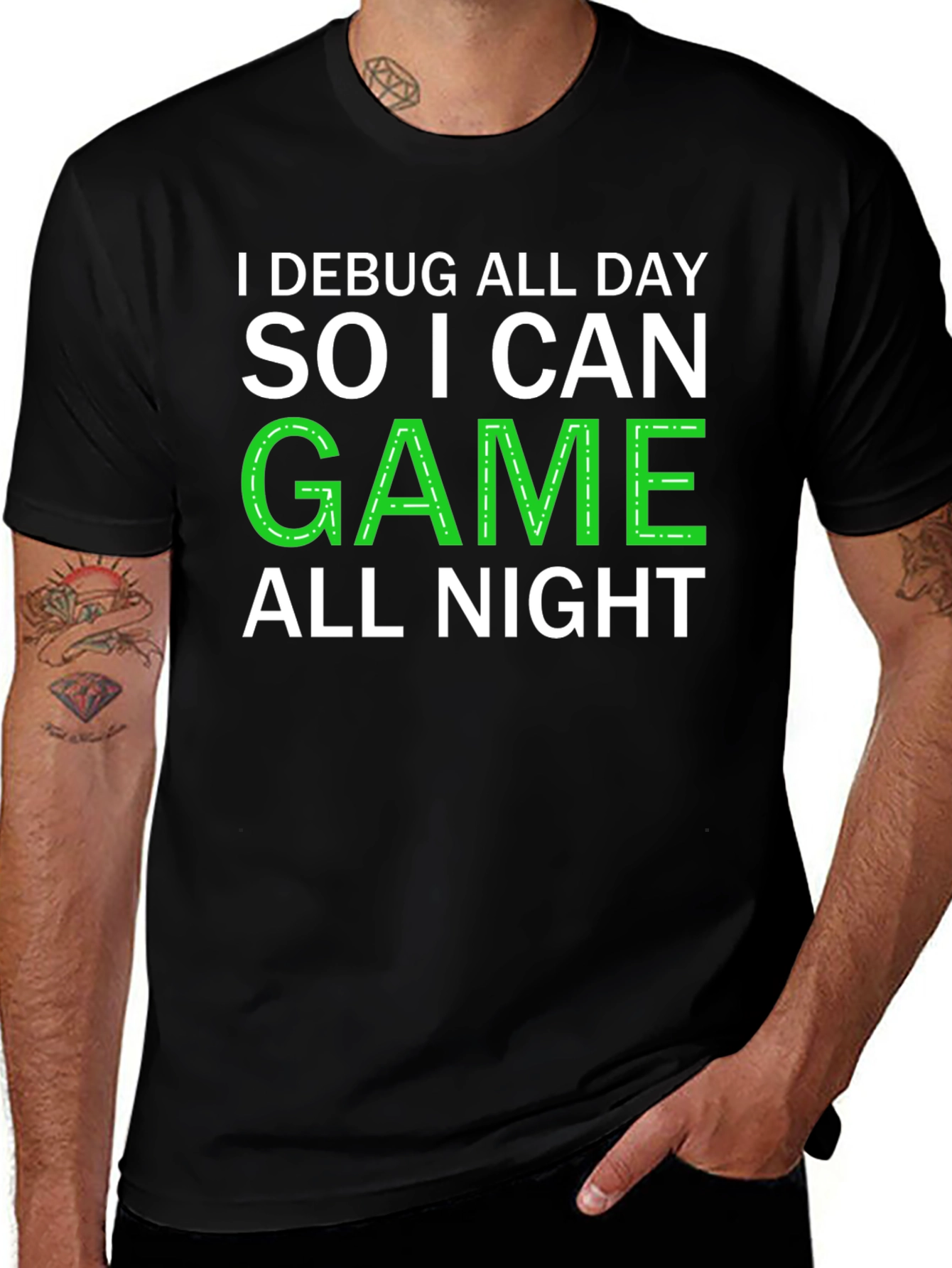 Debug All Day Game All Night Graphic Tee