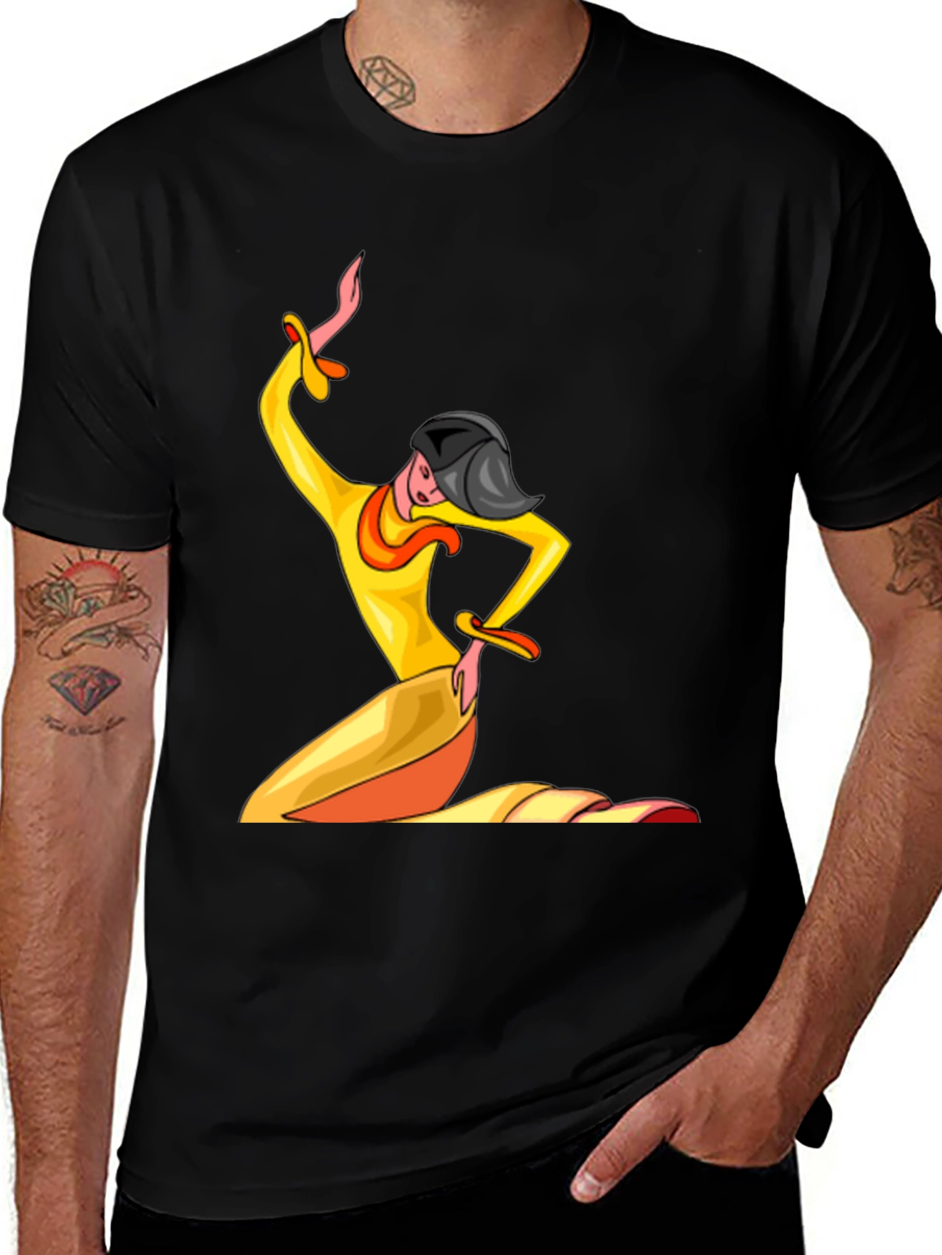 Variant 18 of Stylized Dancer Graphic Tee - Black