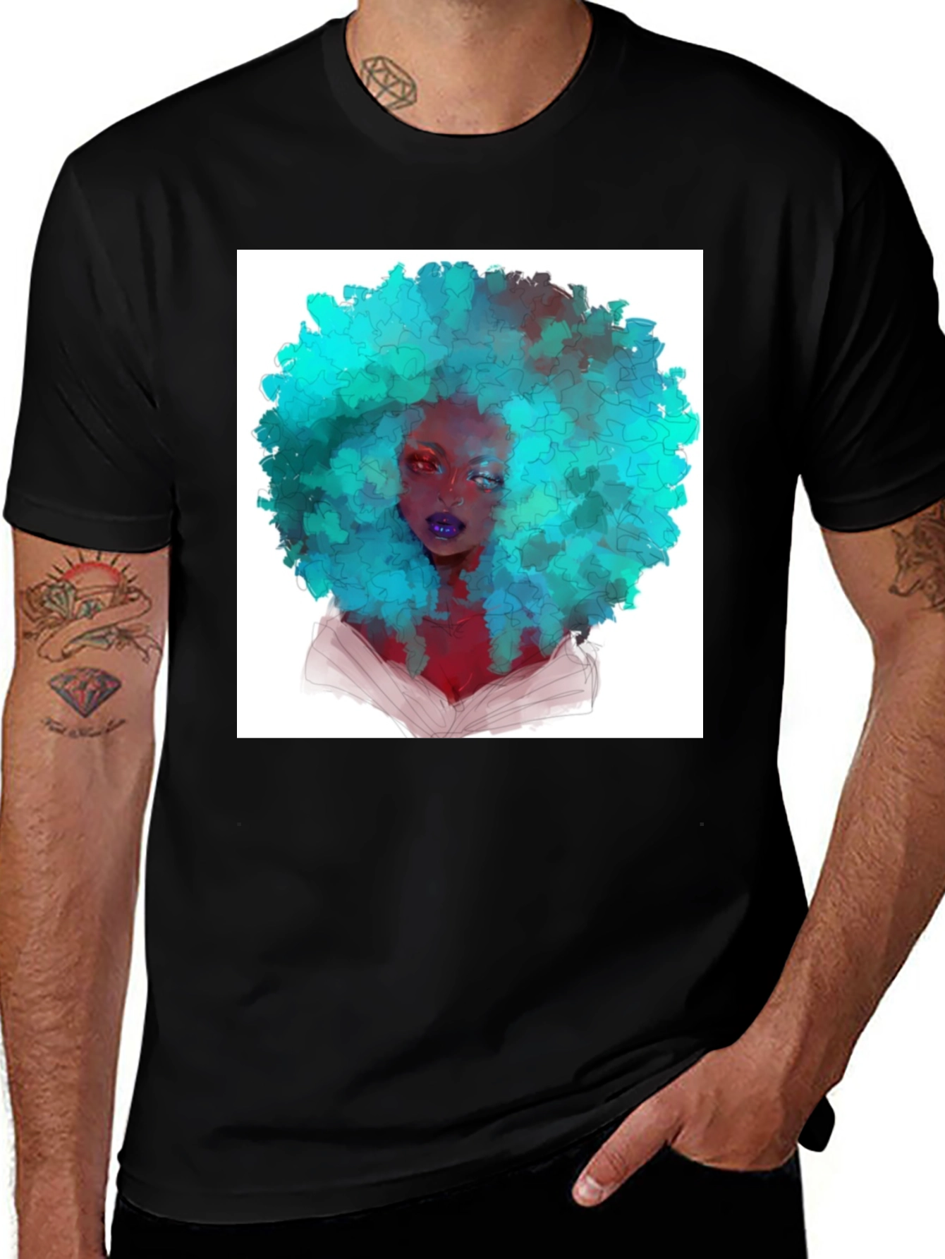 Variant 3 of Afro Art Black T-Shirt