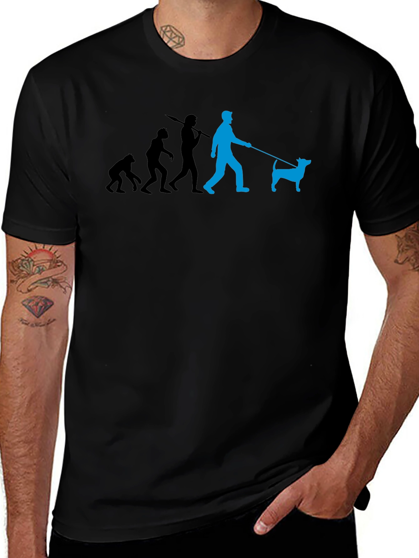 Variant 3 of Evolution of Dog Walker Graphic Tee