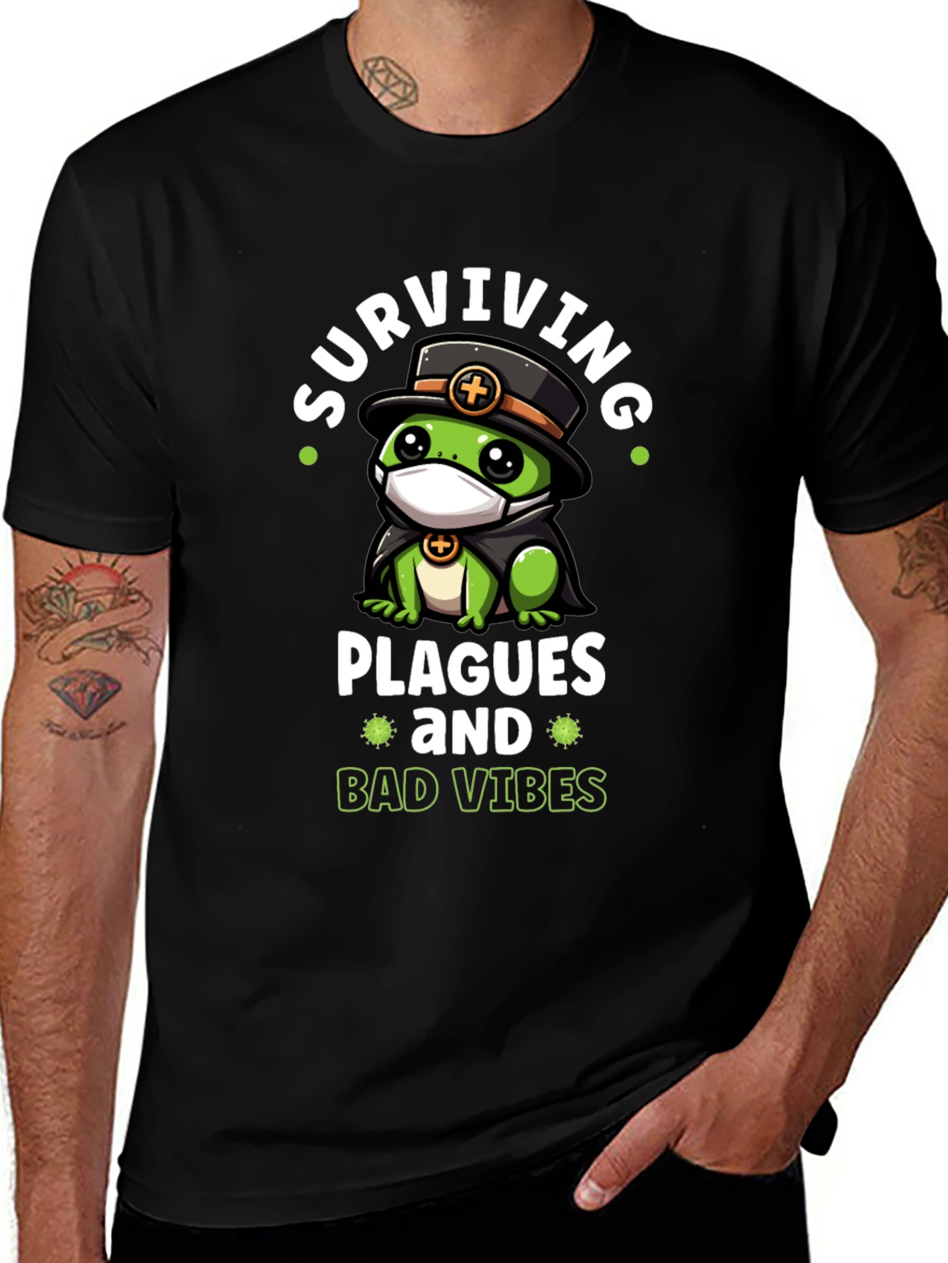 Variant 19 of Surviving Plagues Funny Graphic T-Shirt