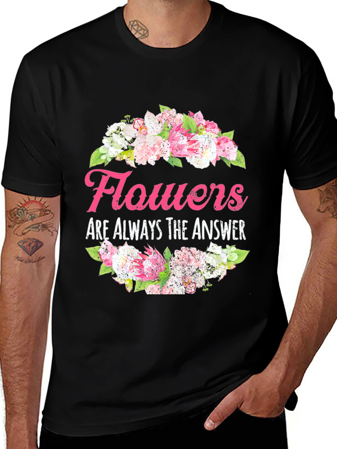 Variant 6 of Floral Answer T-Shirt - Stylish Graphic Tee
