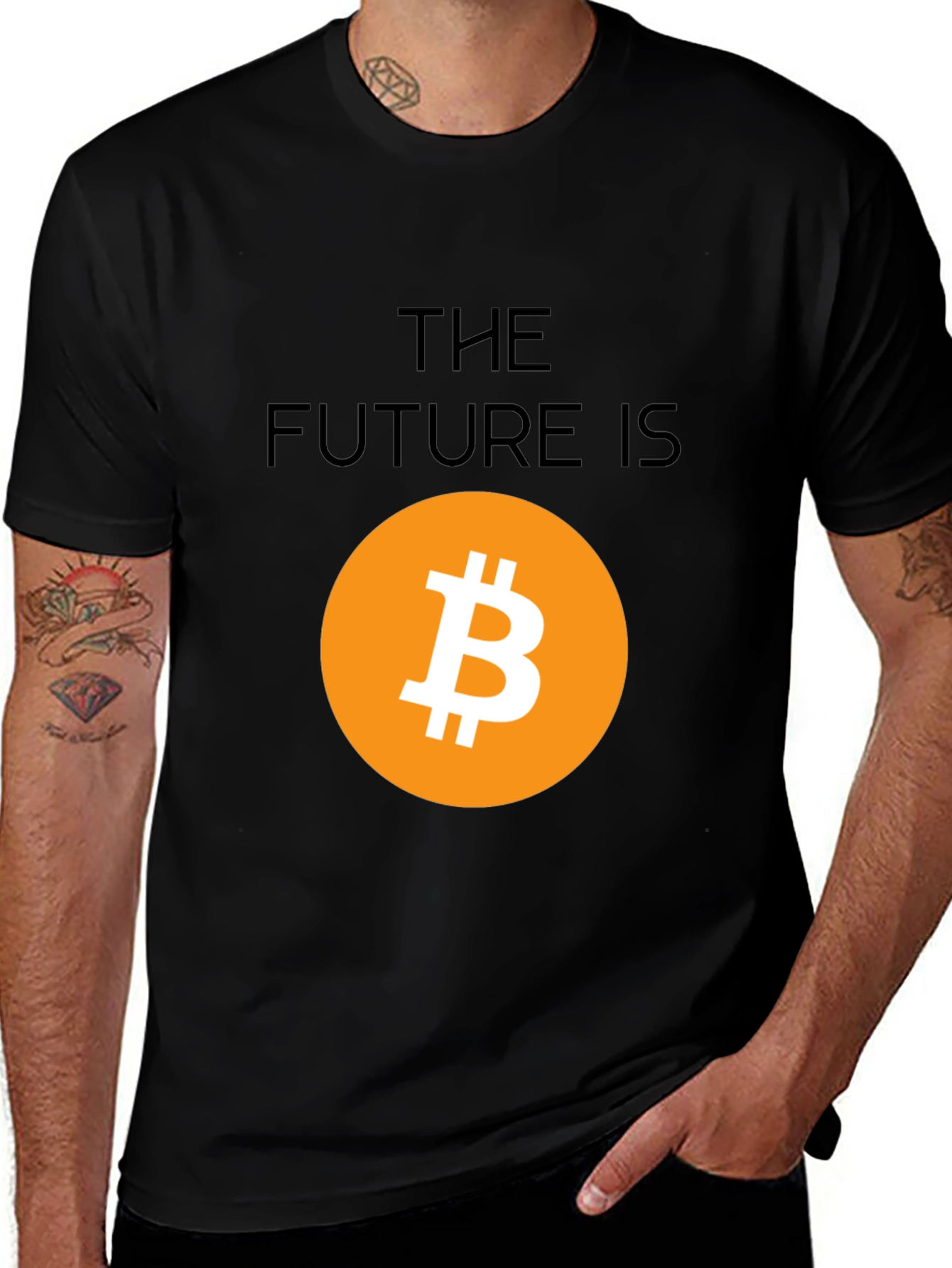 Black Bitcoin Future Graphic Tee - Crypto Black T-Shirt main image