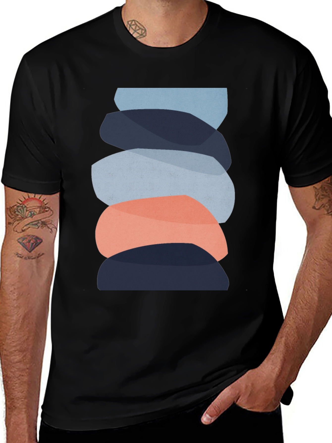 Variant 30 of Modern Zen Stone Stack Graphic Tee