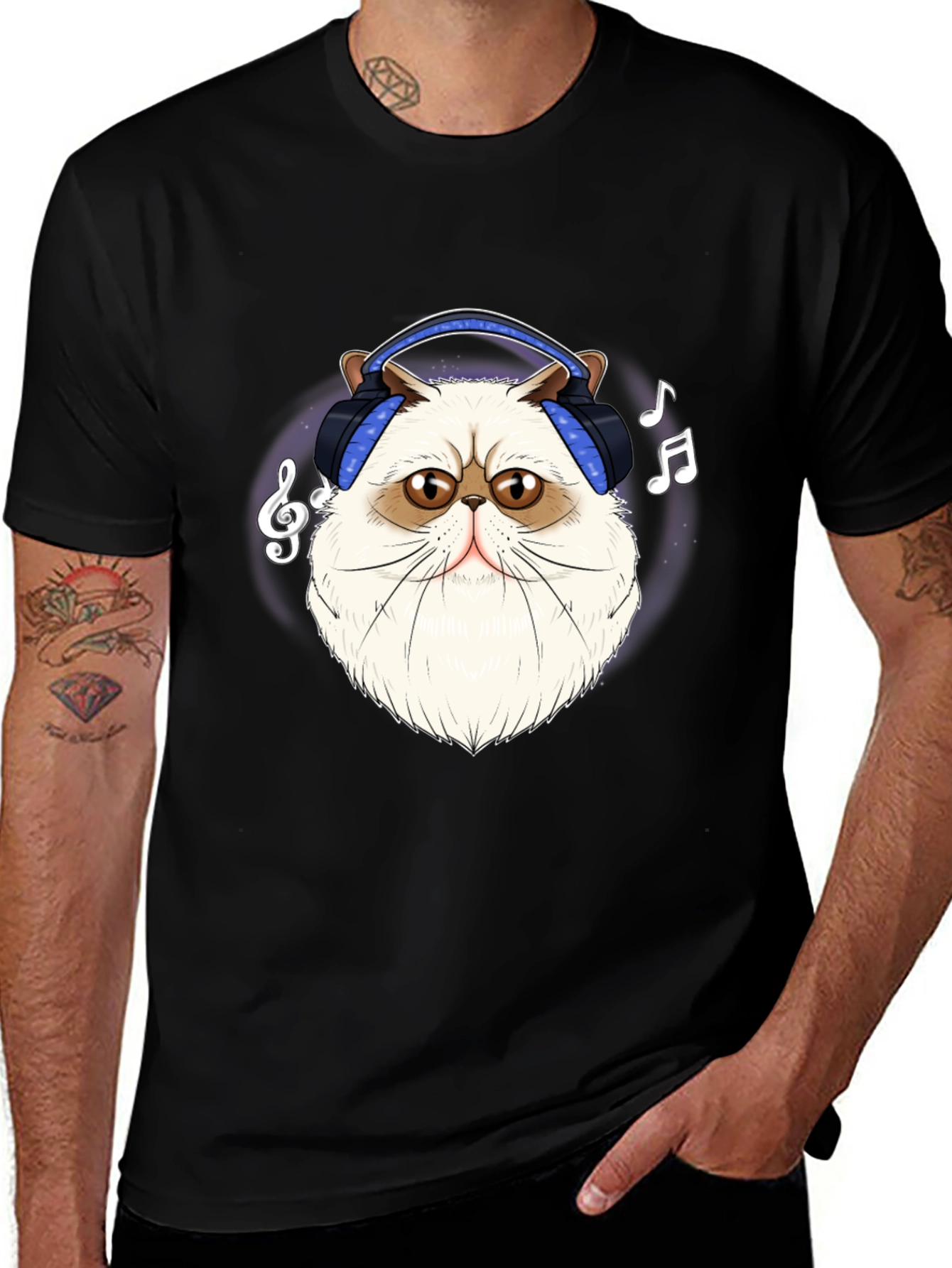 Variant 22 of Cat with Headphones T-Shirt