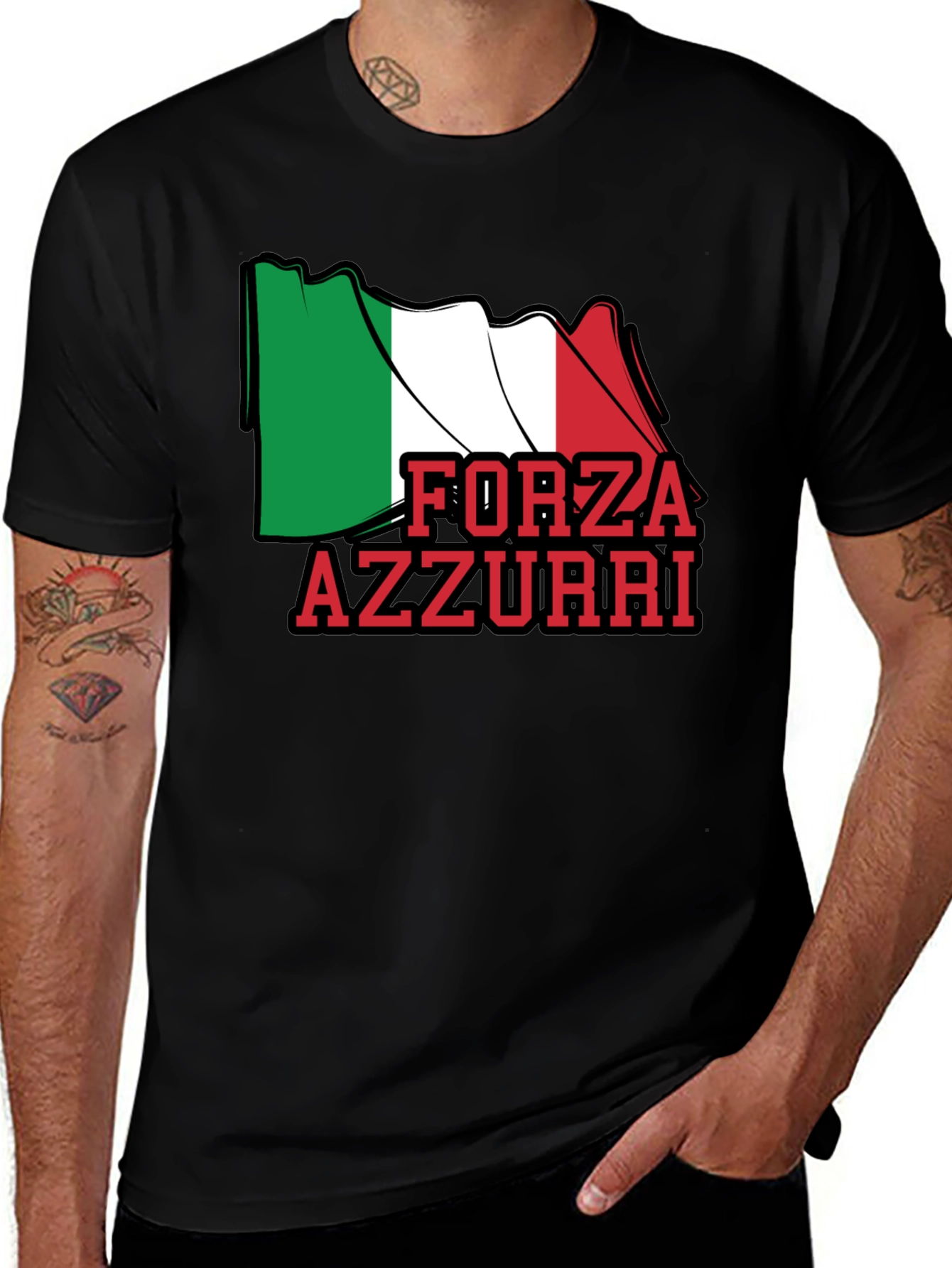 Forza Azzurri Italy Flag T-Shirt