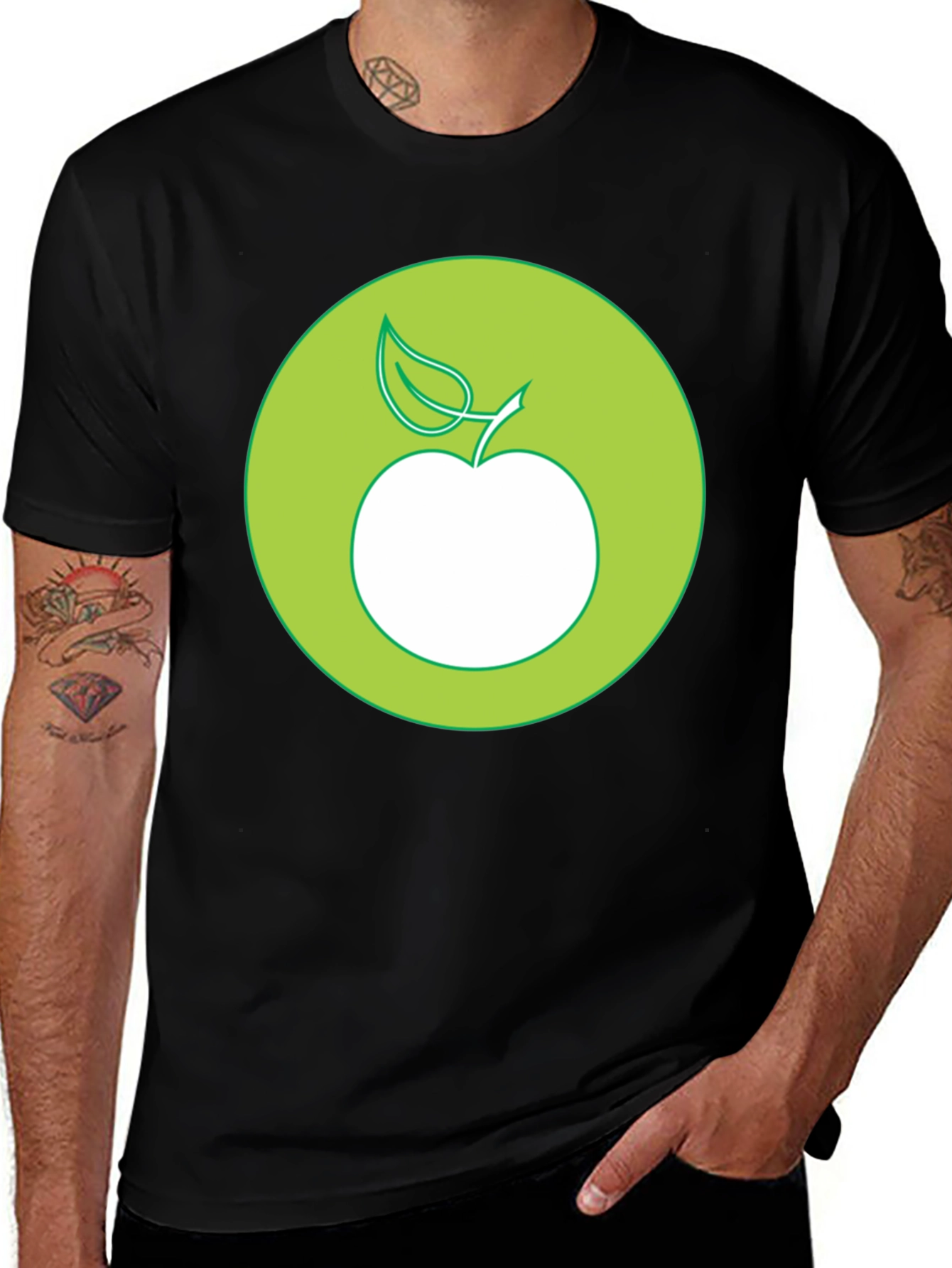 Variant 4 of Apple Graphic Black T-Shirt