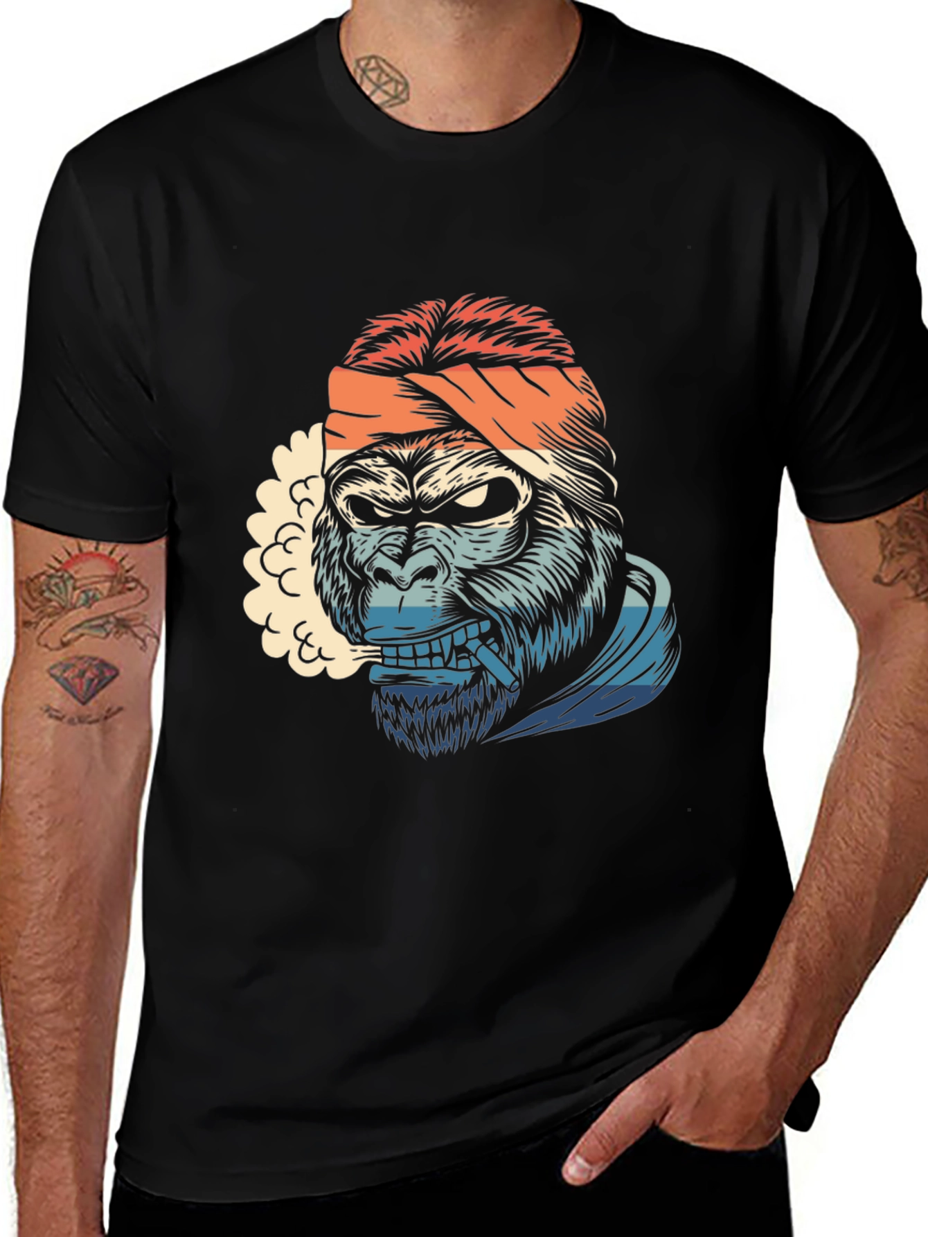Variant 3 of Cool Gorilla Bandana Graphic T-Shirt