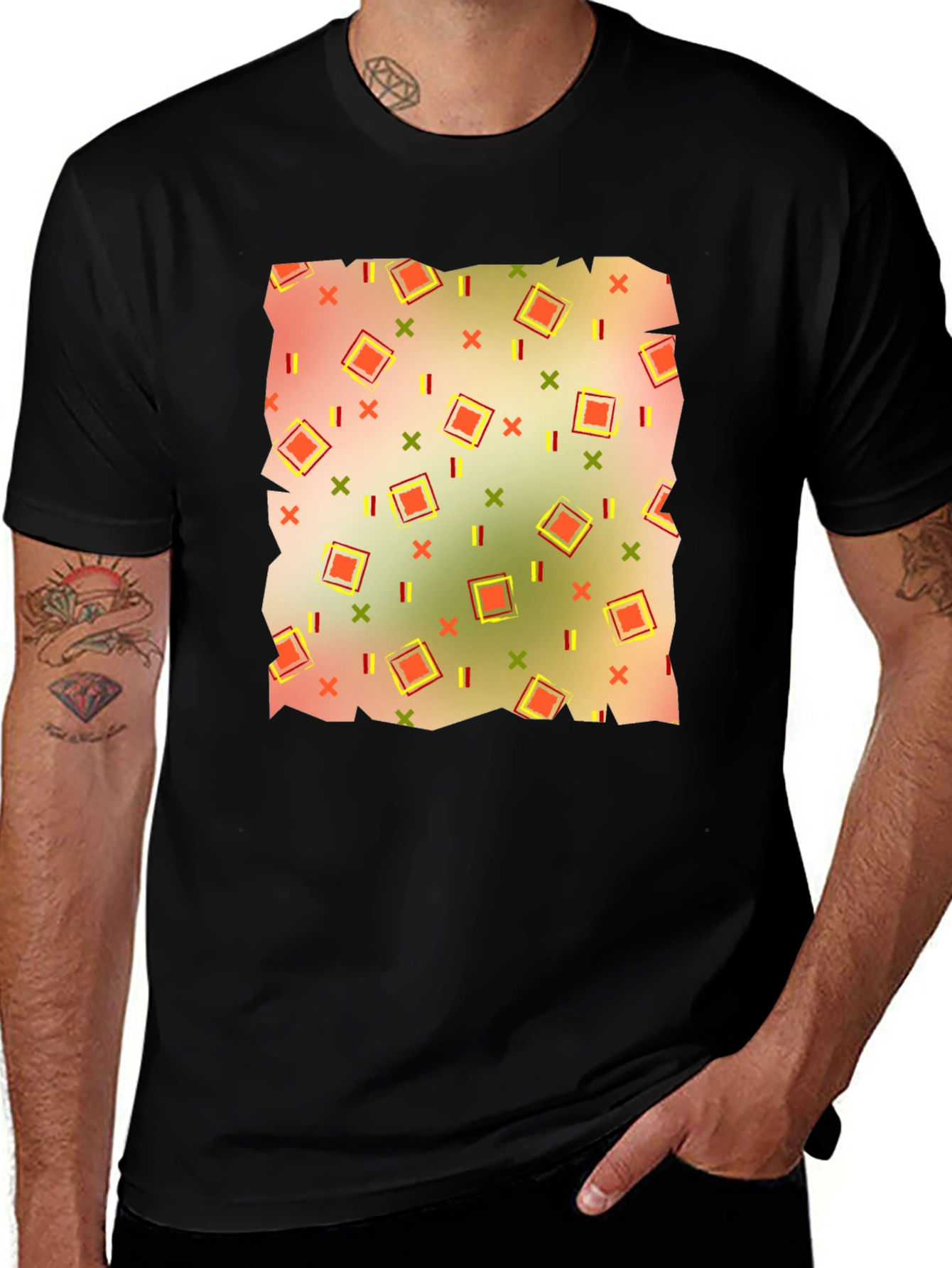 Variant 15 of Retro Patterned Men's T-Shirt
