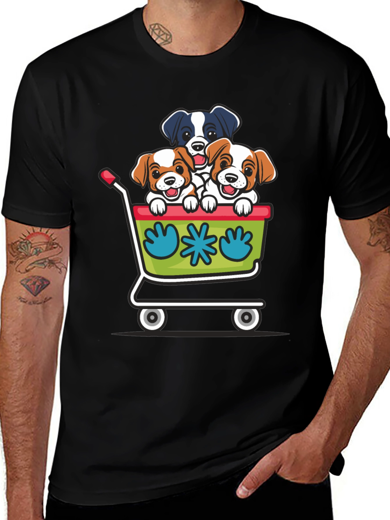 Variant 18 of Puppy Cart Graphic Tee